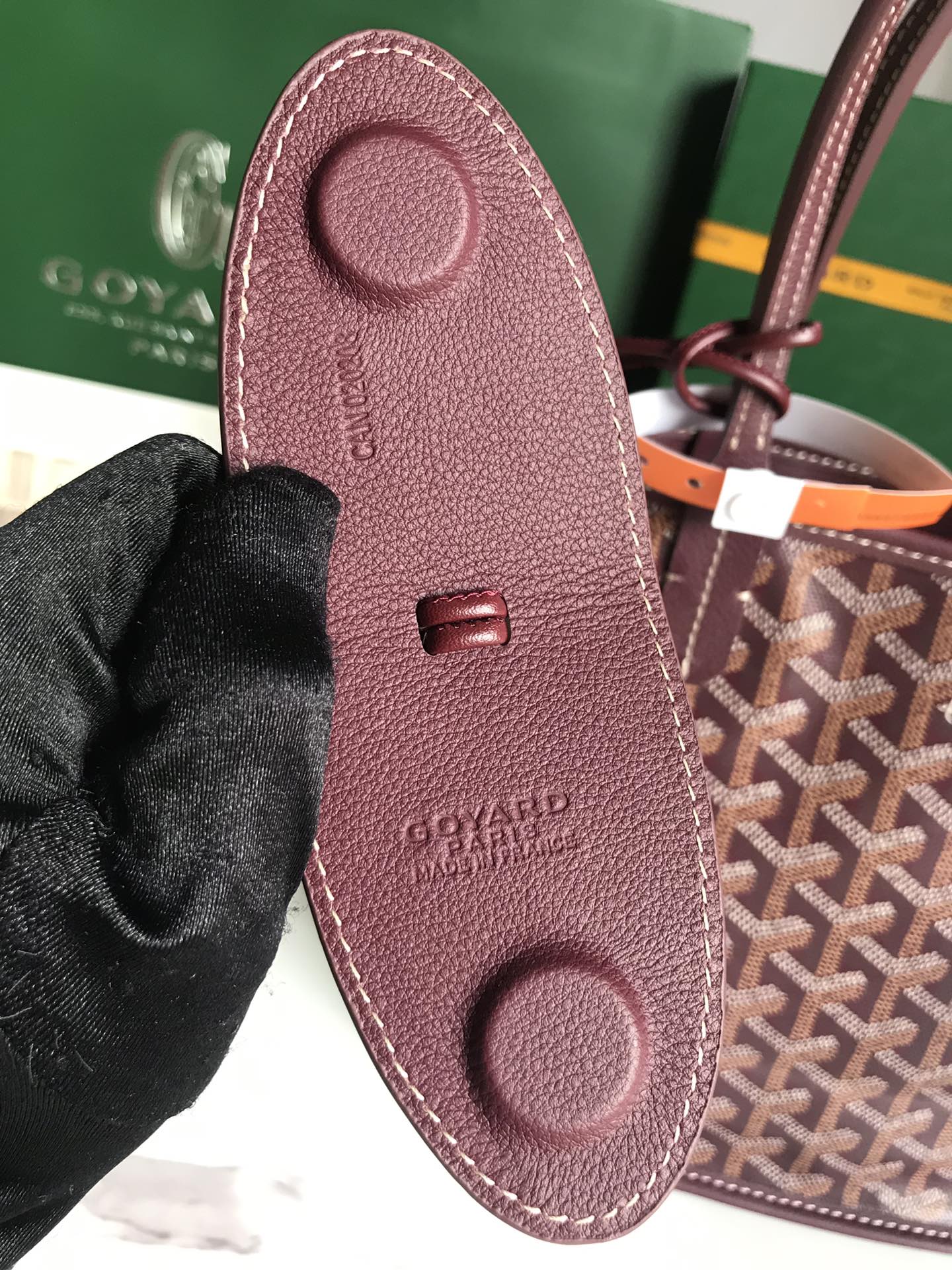 Goyard Black Anjou Mini Bag Burgundy Women's Handbag PM Burgundy