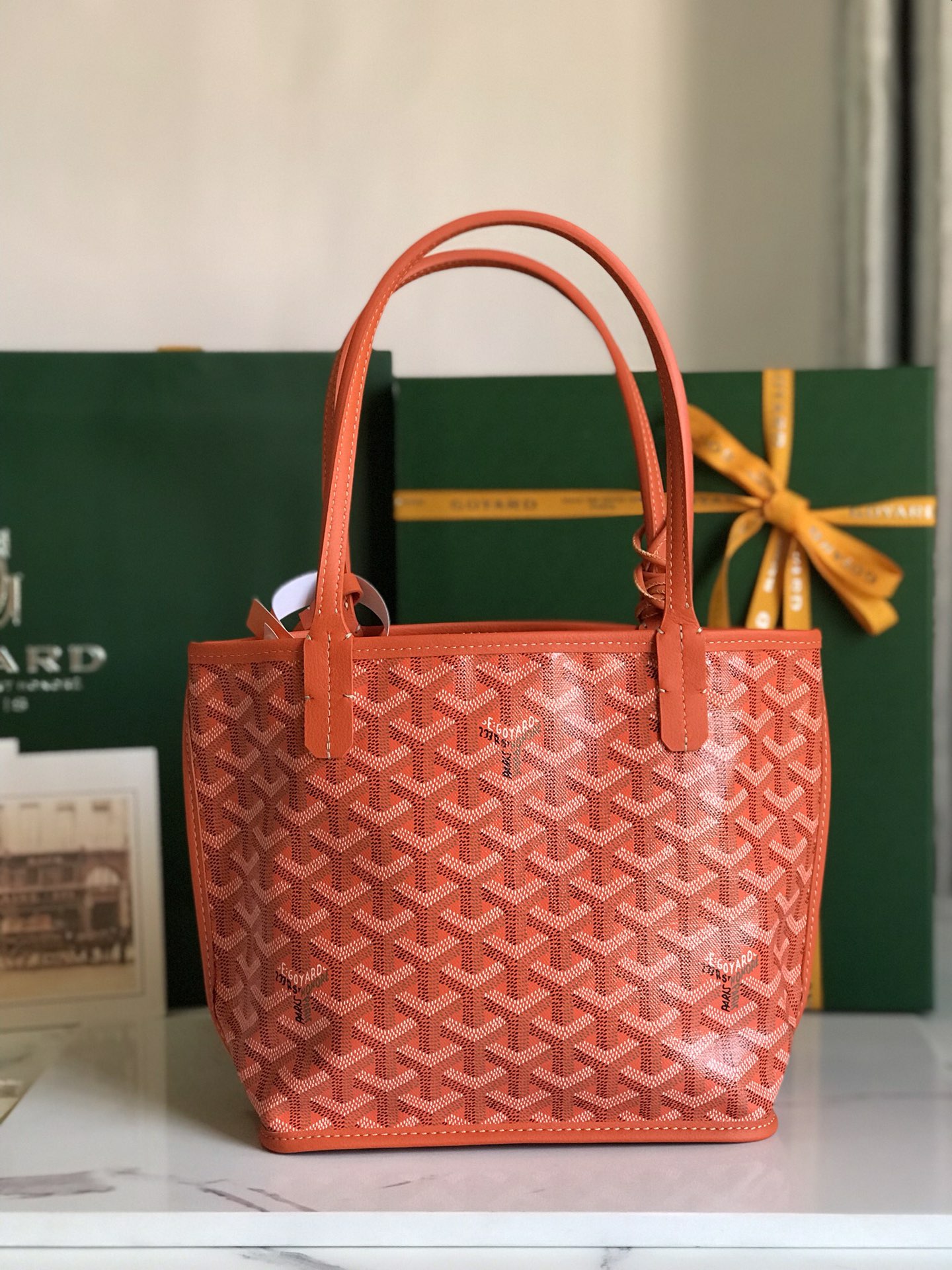 Goyard Black Anjou Mini Bag orange Women's Handbag