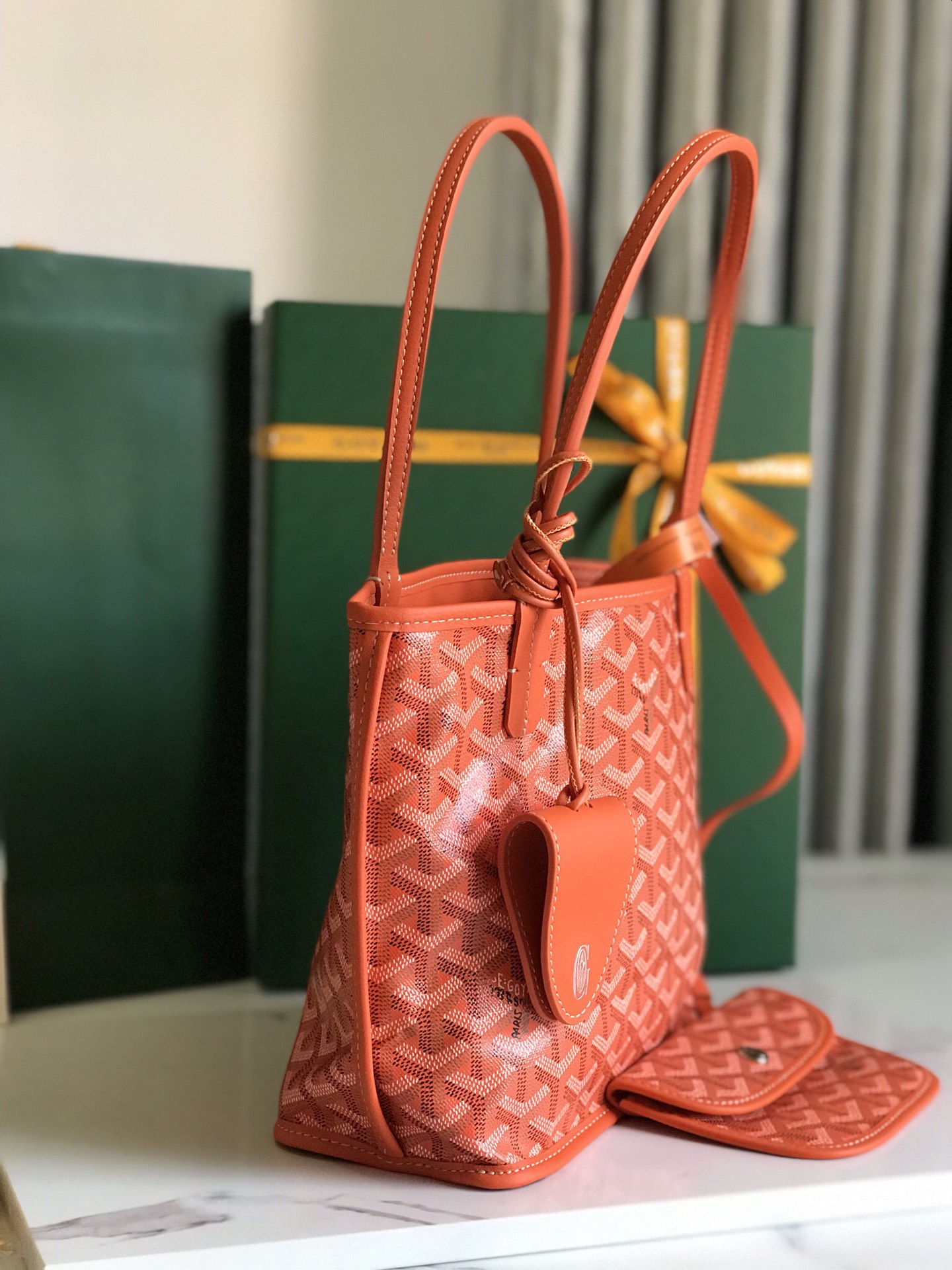 Goyard Black Anjou Mini Bag orange Women's Handbag