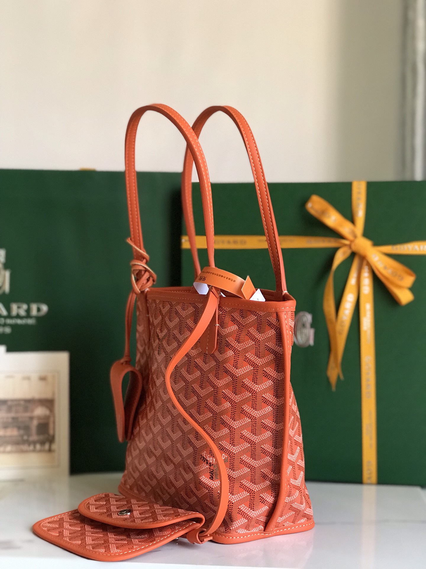 Goyard Black Anjou Mini Bag orange Women's Handbag