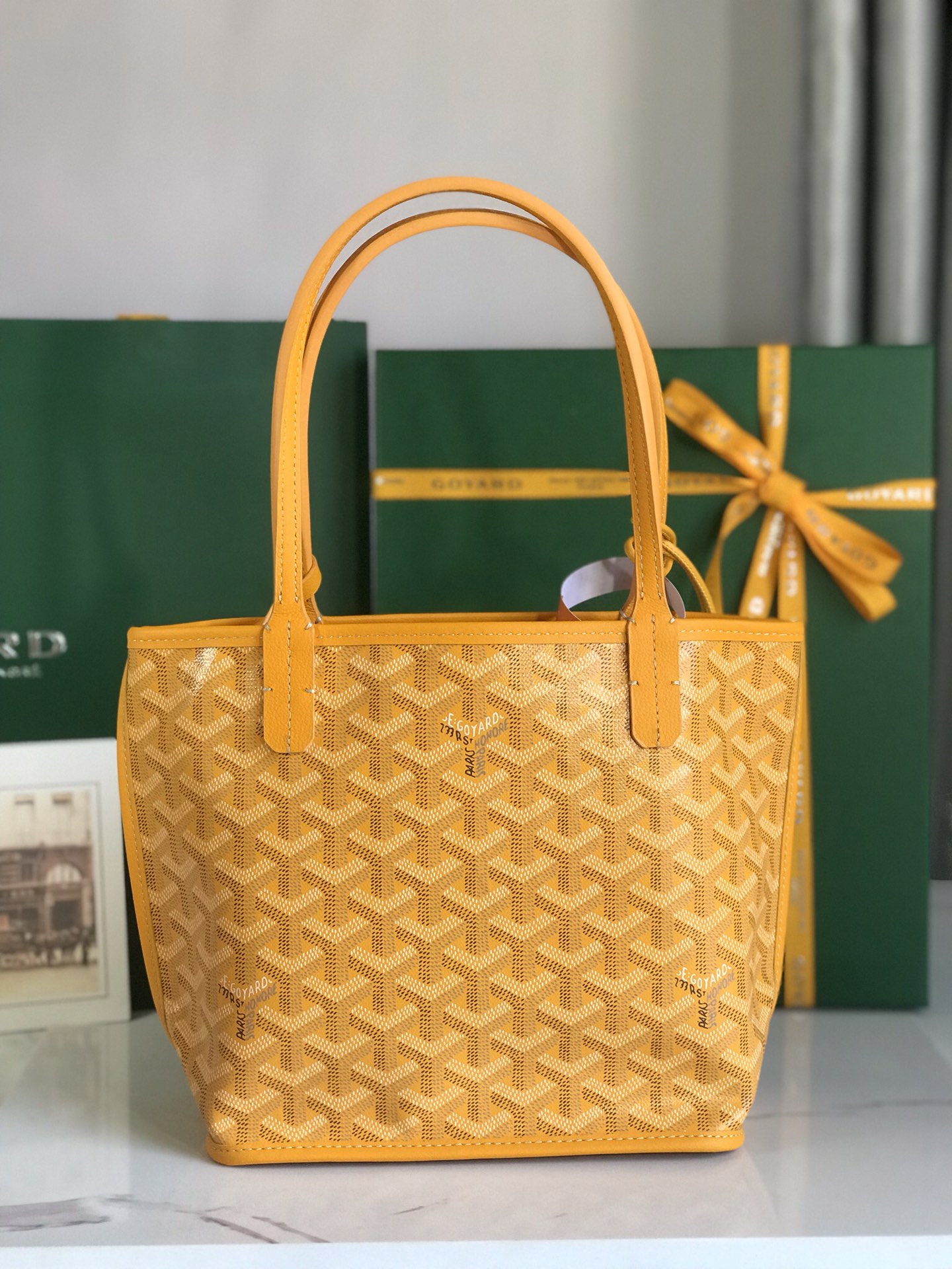 Goyard Black Anjou Mini Bag yellow Women's Handbag