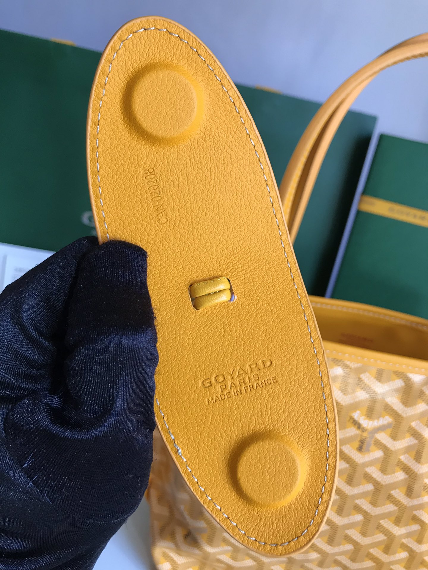 Goyard Black Anjou Mini Bag yellow Women's Handbag