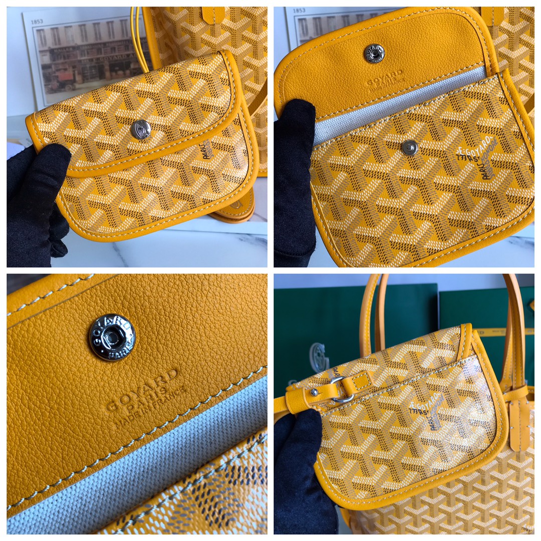 Goyard Black Anjou Mini Bag yellow Women's Handbag