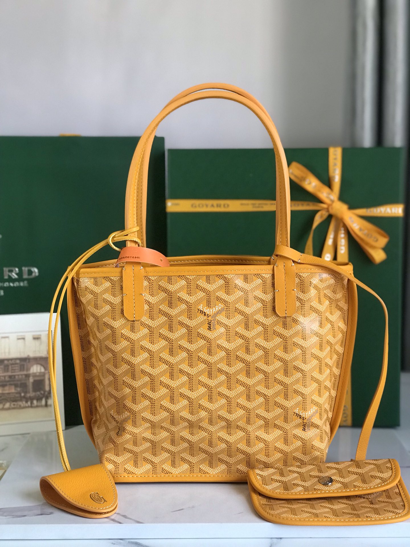 Goyard Black Anjou Mini Bag yellow Women’s Handbag