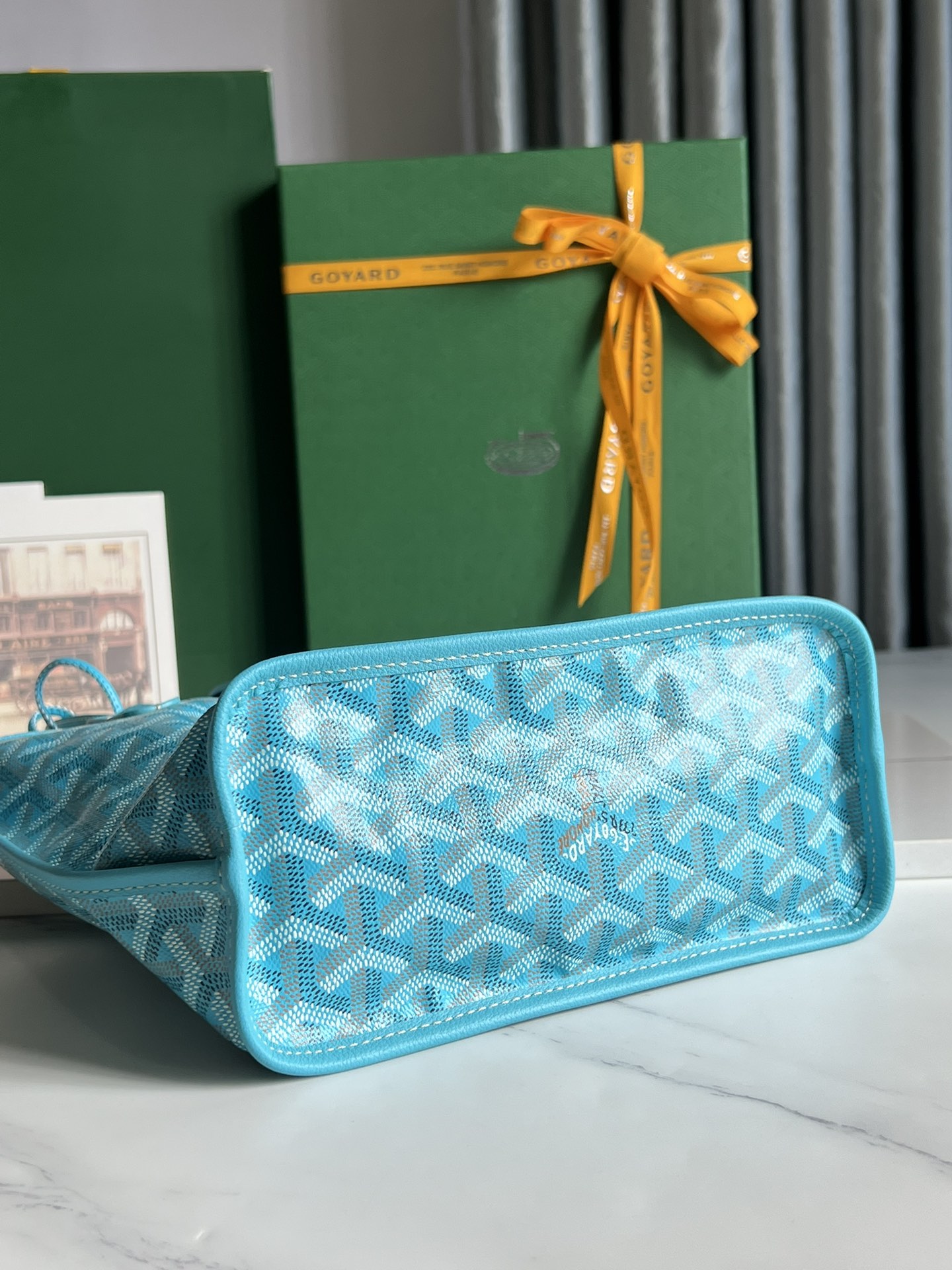 GOYARD Goyardine Saint Louis GM Balise Beach Towel  bag blue
