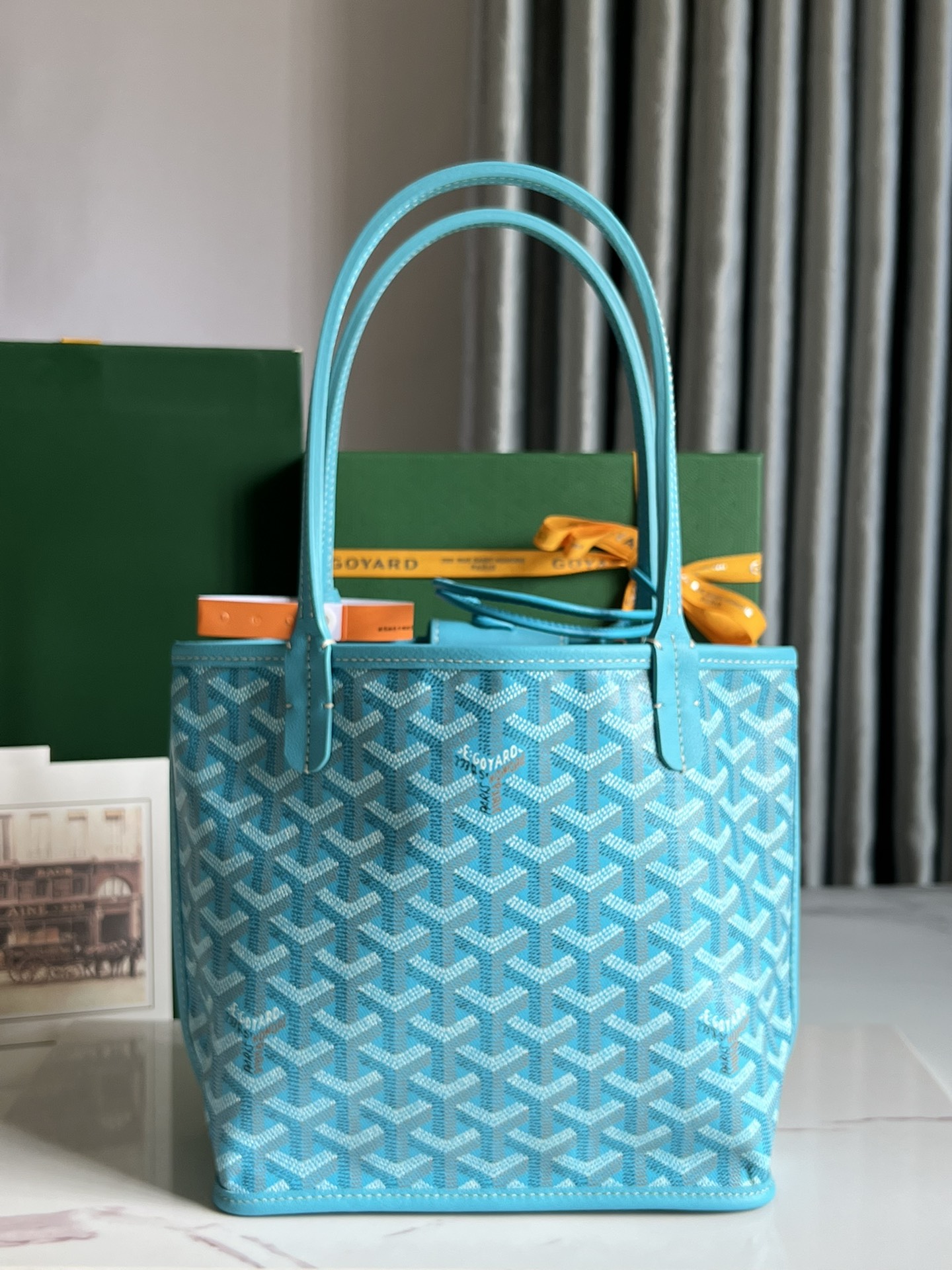 GOYARD Goyardine Saint Louis GM Balise Beach Towel  bag blue