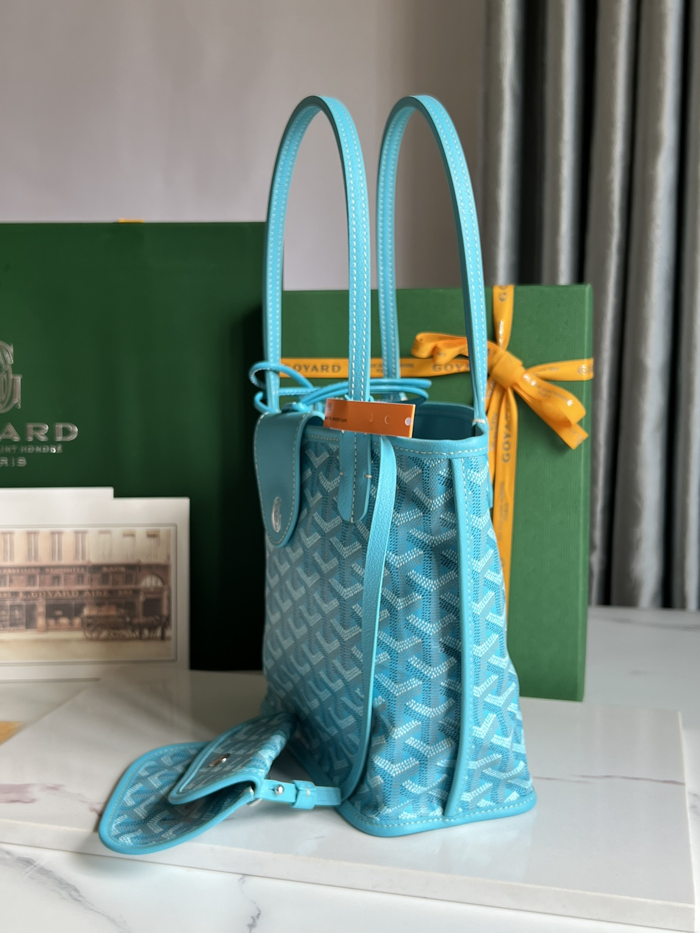 GOYARD Goyardine Saint Louis GM Balise Beach Towel  bag blue