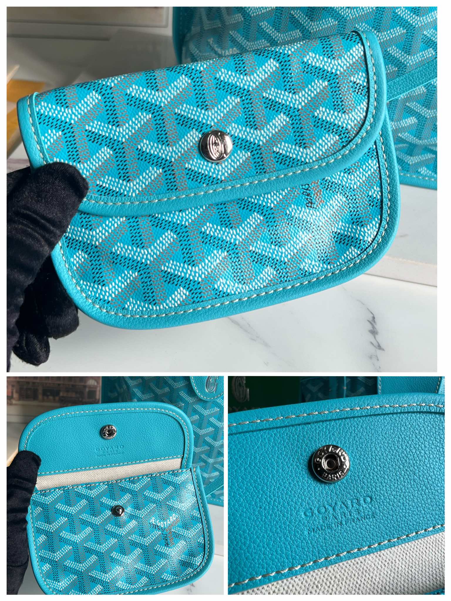 GOYARD Goyardine Saint Louis GM Balise Beach Towel  bag blue