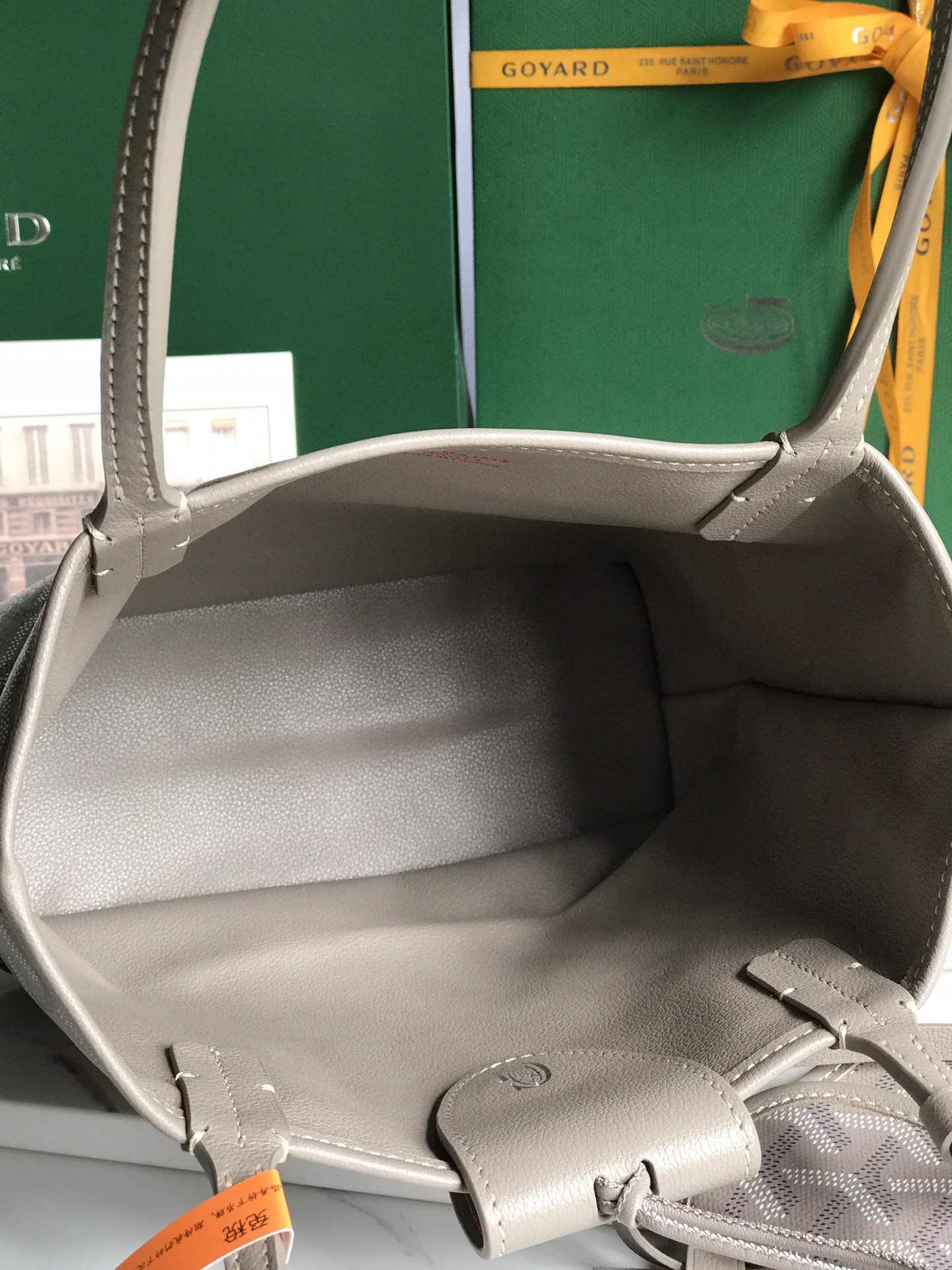 Goyard Leather Handle Goyard Saigon Souple Women's Handbag bag brown gray