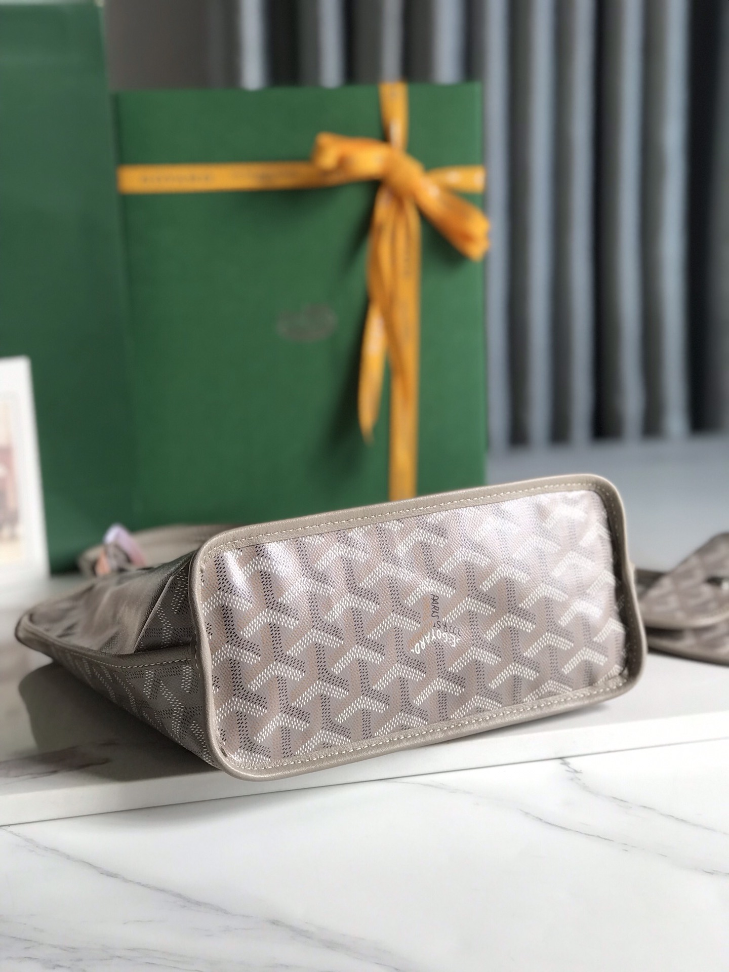 Goyard Leather Handle Goyard Saigon Souple Women's Handbag bag brown gray