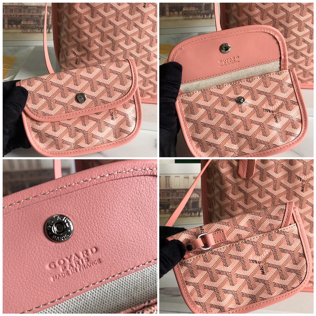 Goyard Goyardine pink Anjou Mini Bag Palladium ...