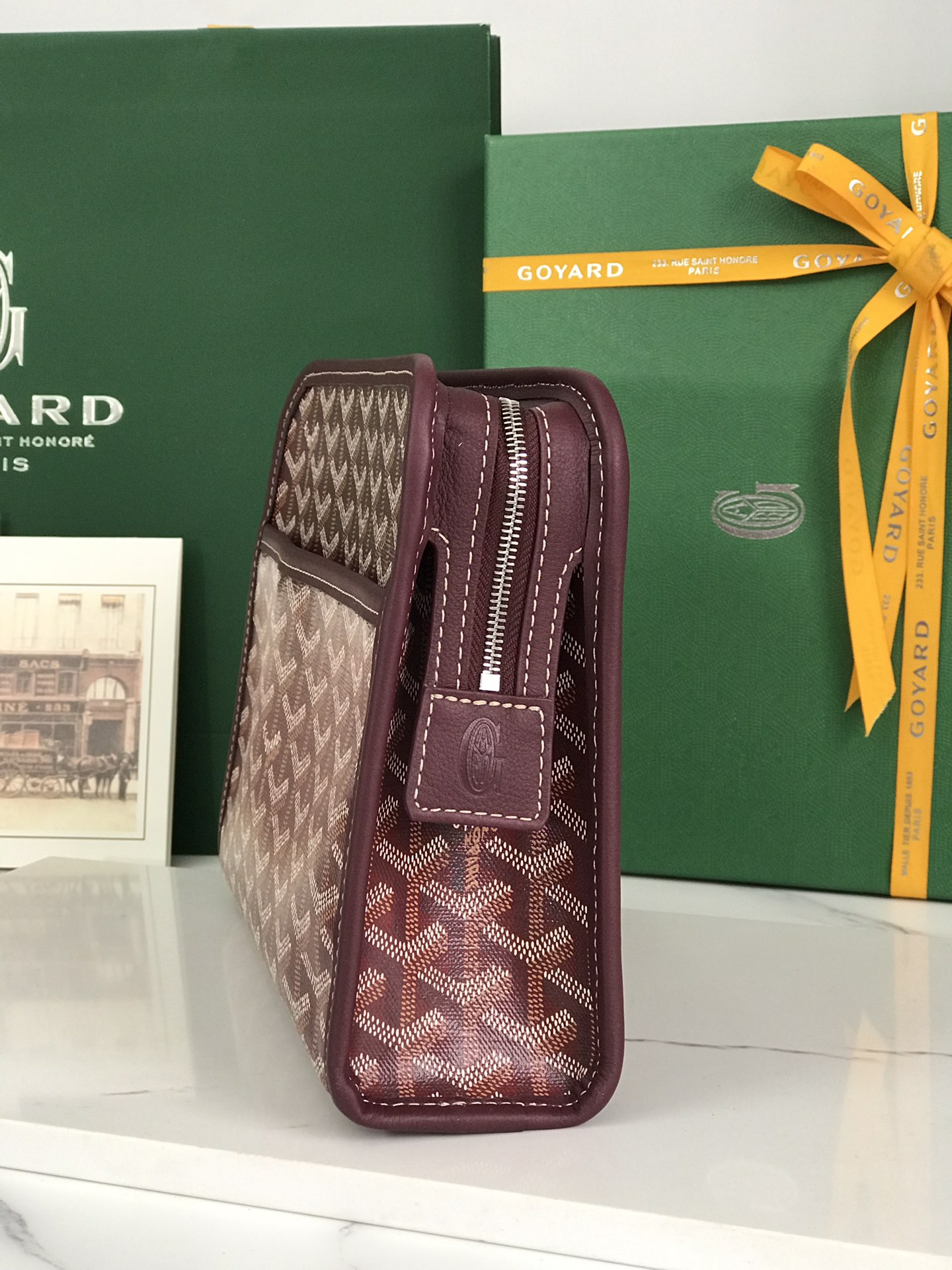 GOYARD Goyardine Jouvence Toiletry Pouch  BURGUNDY