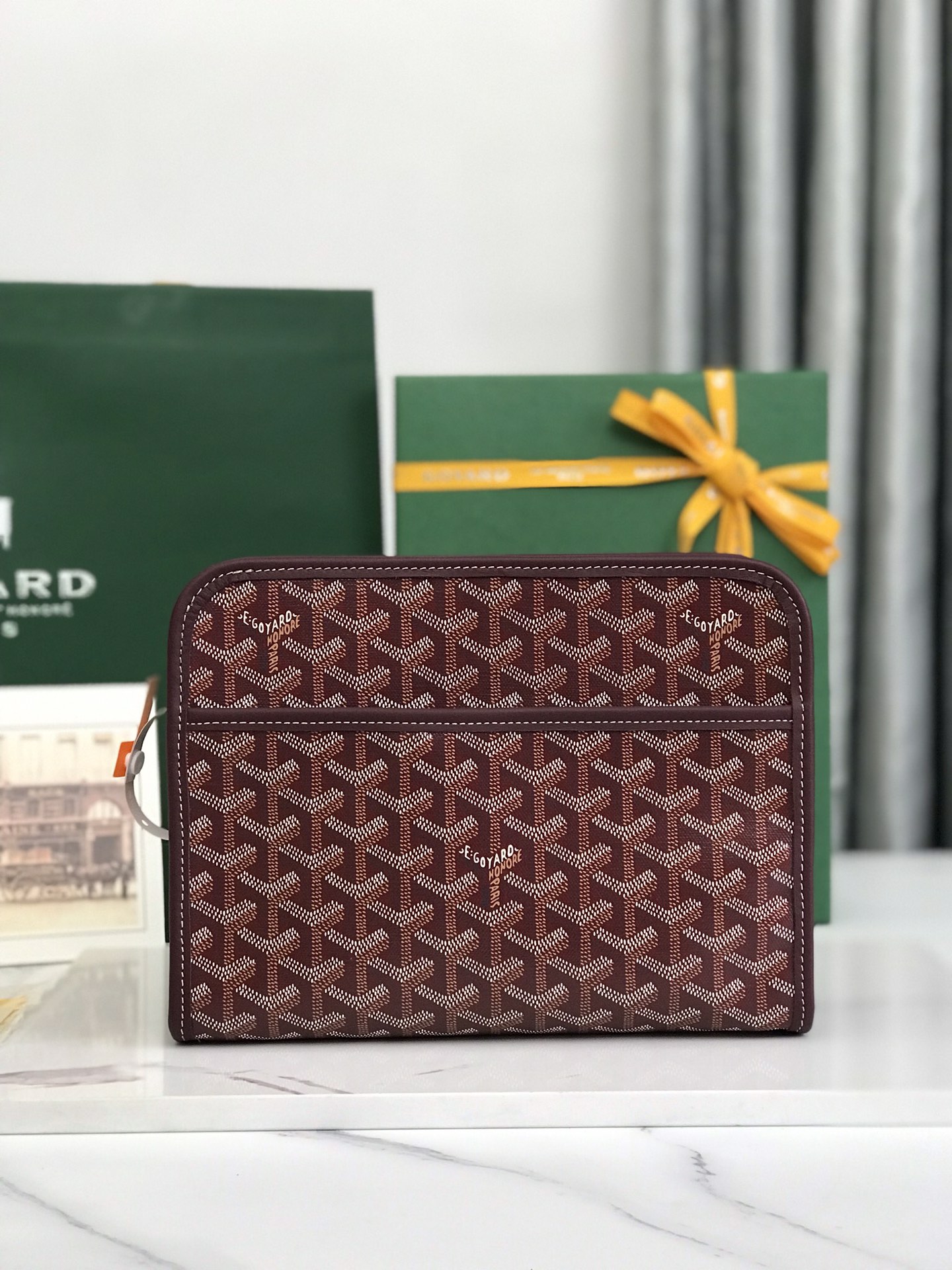 GOYARD Goyardine Jouvence Toiletry Pouch  BURGUNDY