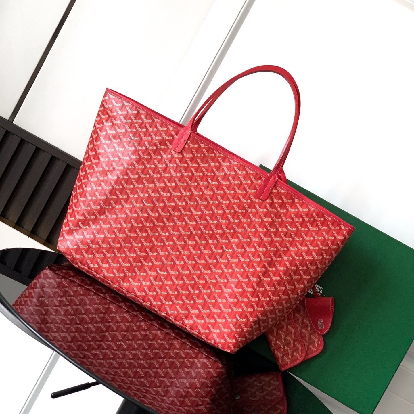 Goyard Fuchsia PM Saint Louis Reversible Bag in red