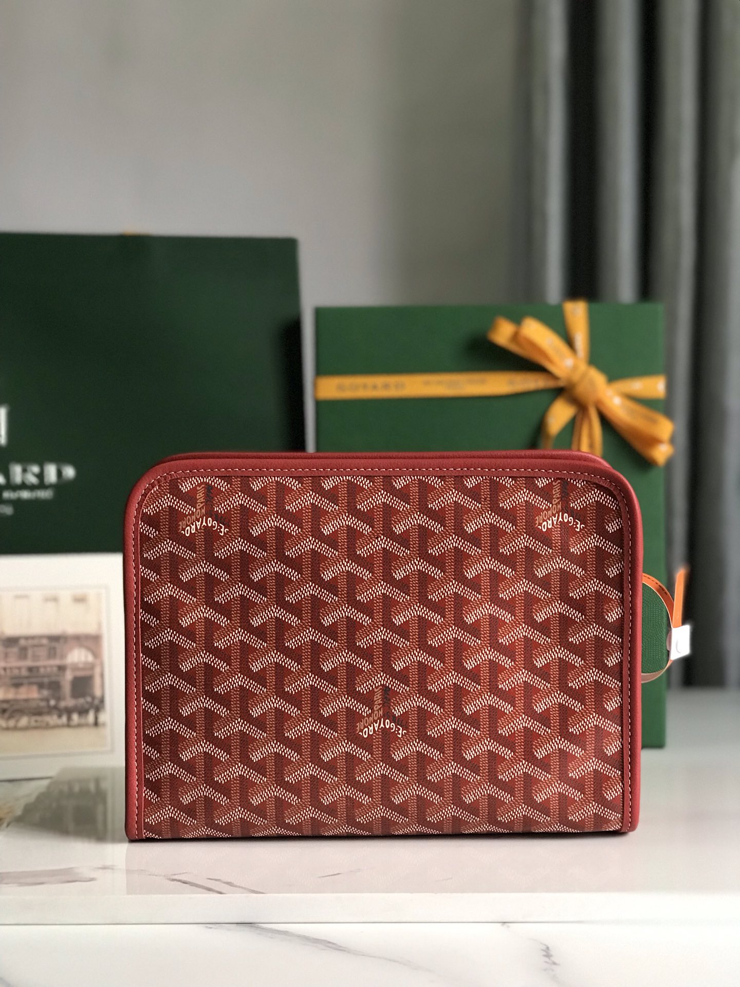 GOYARD Goyardine Jouvence Toiletry Pouch MM Red