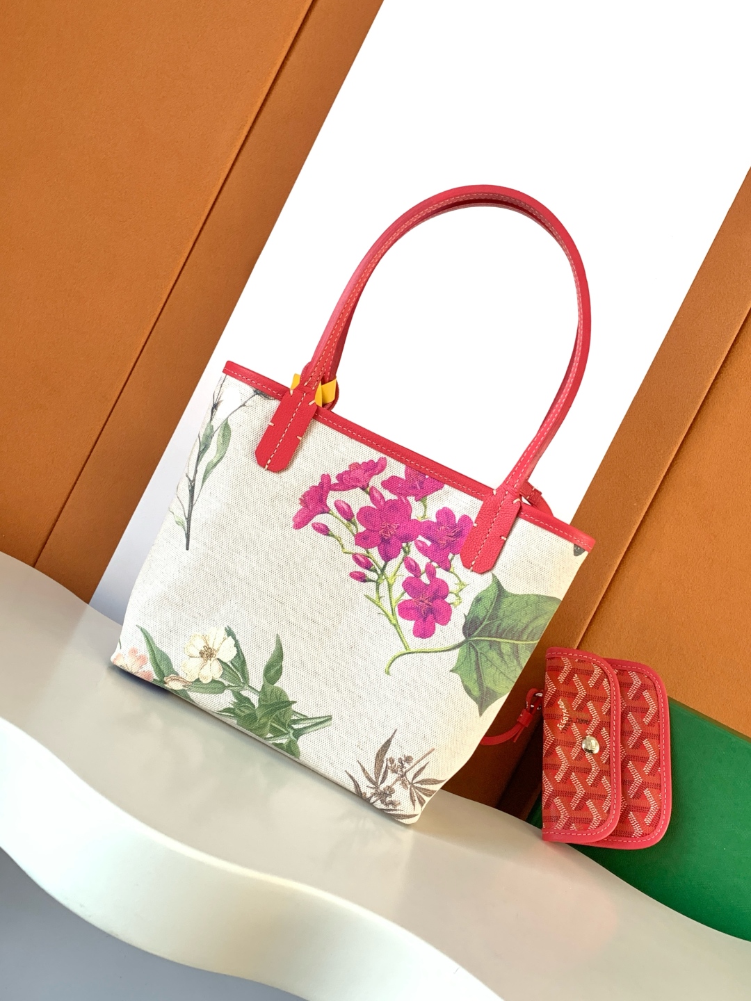 Goyard Anjou Reversible Tote Coated Canvas Mini Red ...
