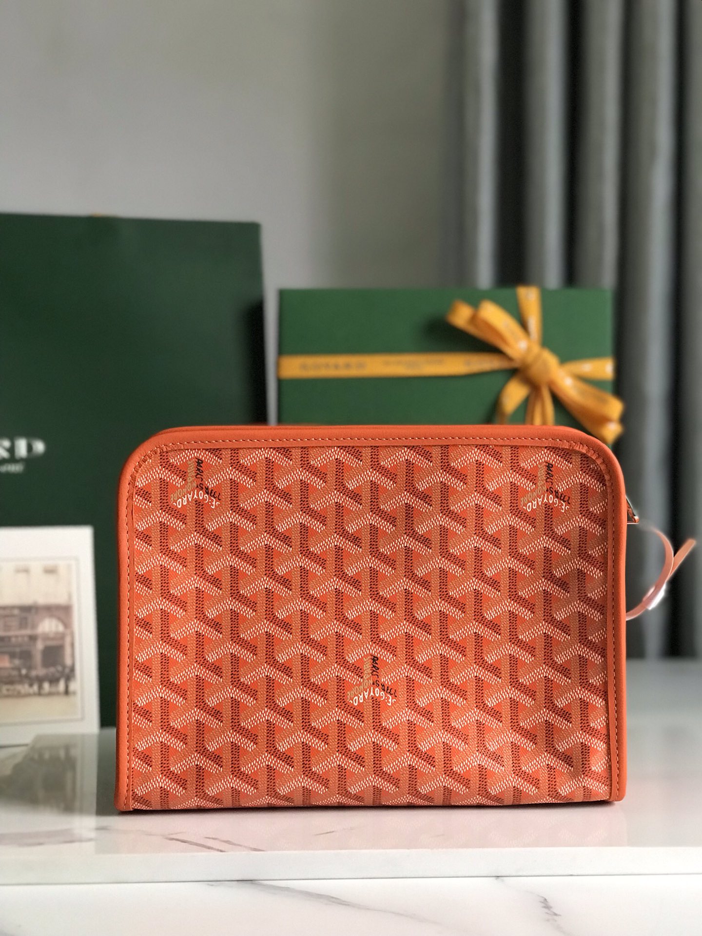 GOYARD Goyardine Jouvence Toiletry Pouch orange 1533489