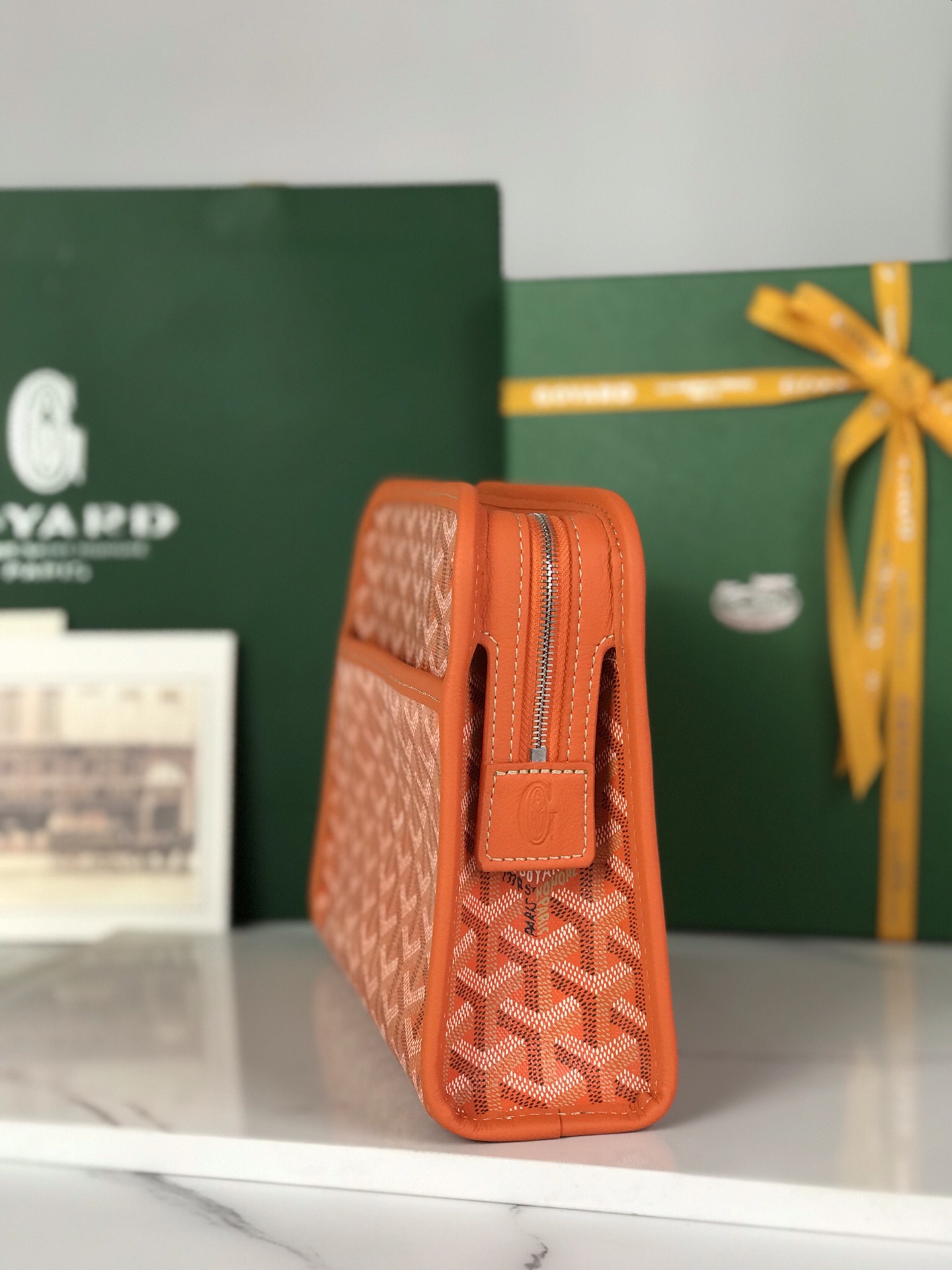 GOYARD Goyardine Jouvence Toiletry Pouch orange 1533489