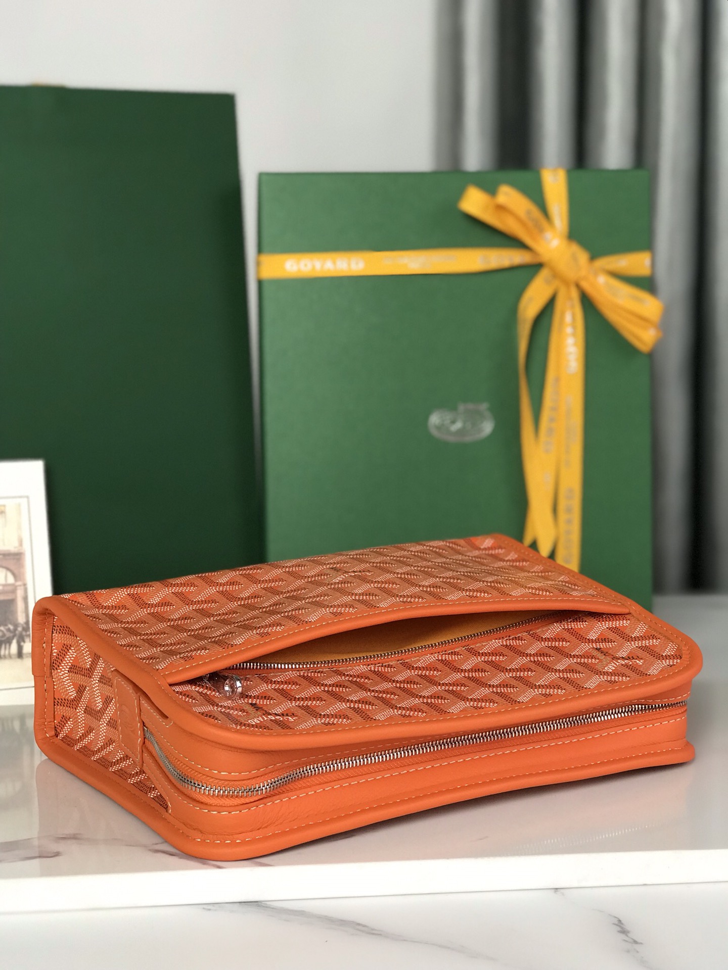 GOYARD Goyardine Jouvence Toiletry Pouch orange 1533489