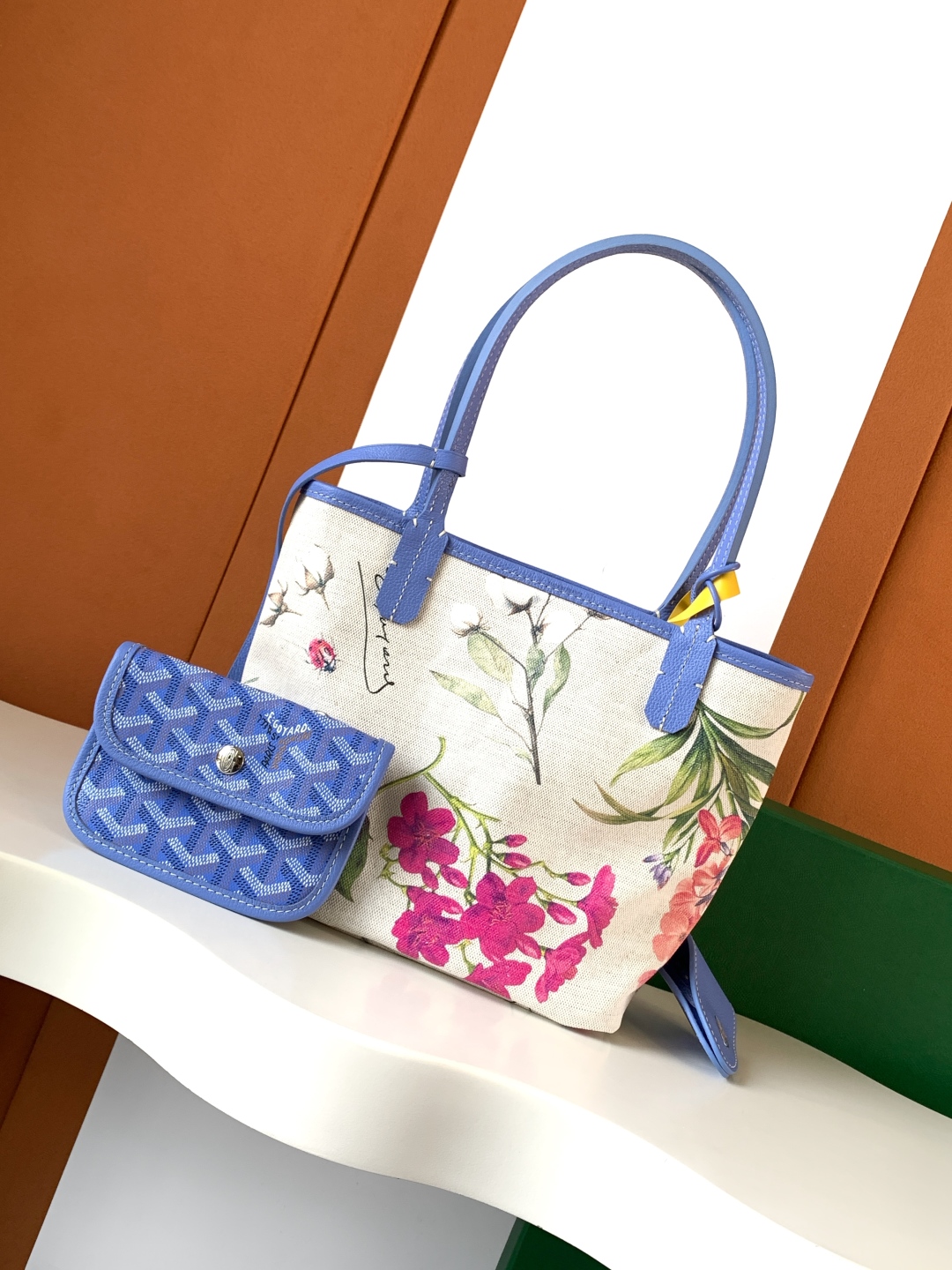 Goyard Blue Anjou Mini Tote Bag with SKU aa49842