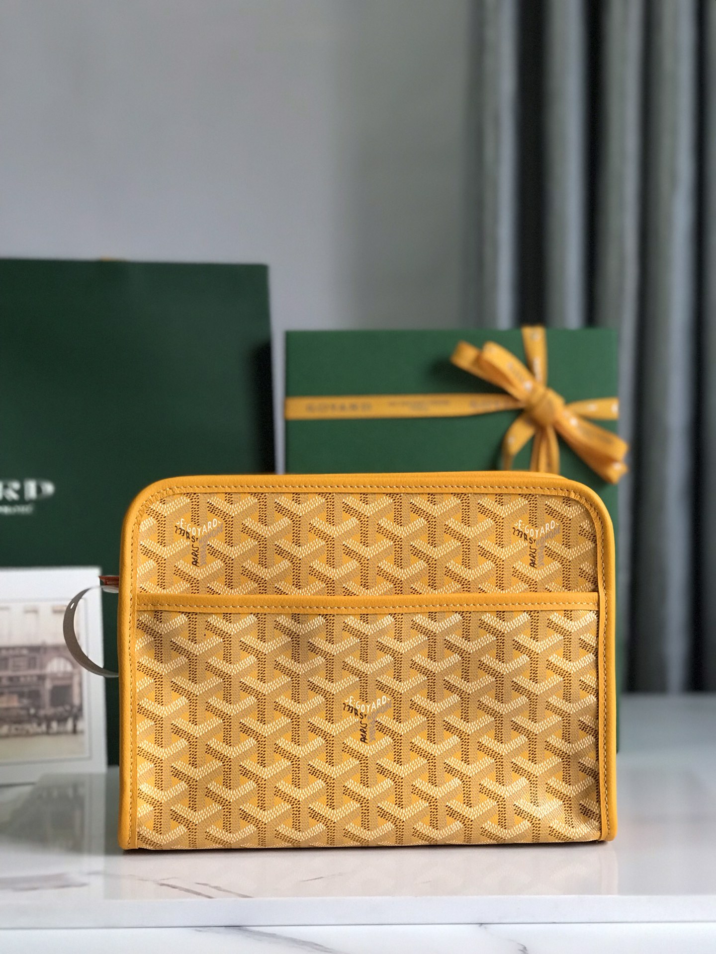 GOYARD Goyardine Jouvence Toiletry Pouch yellow 1533489