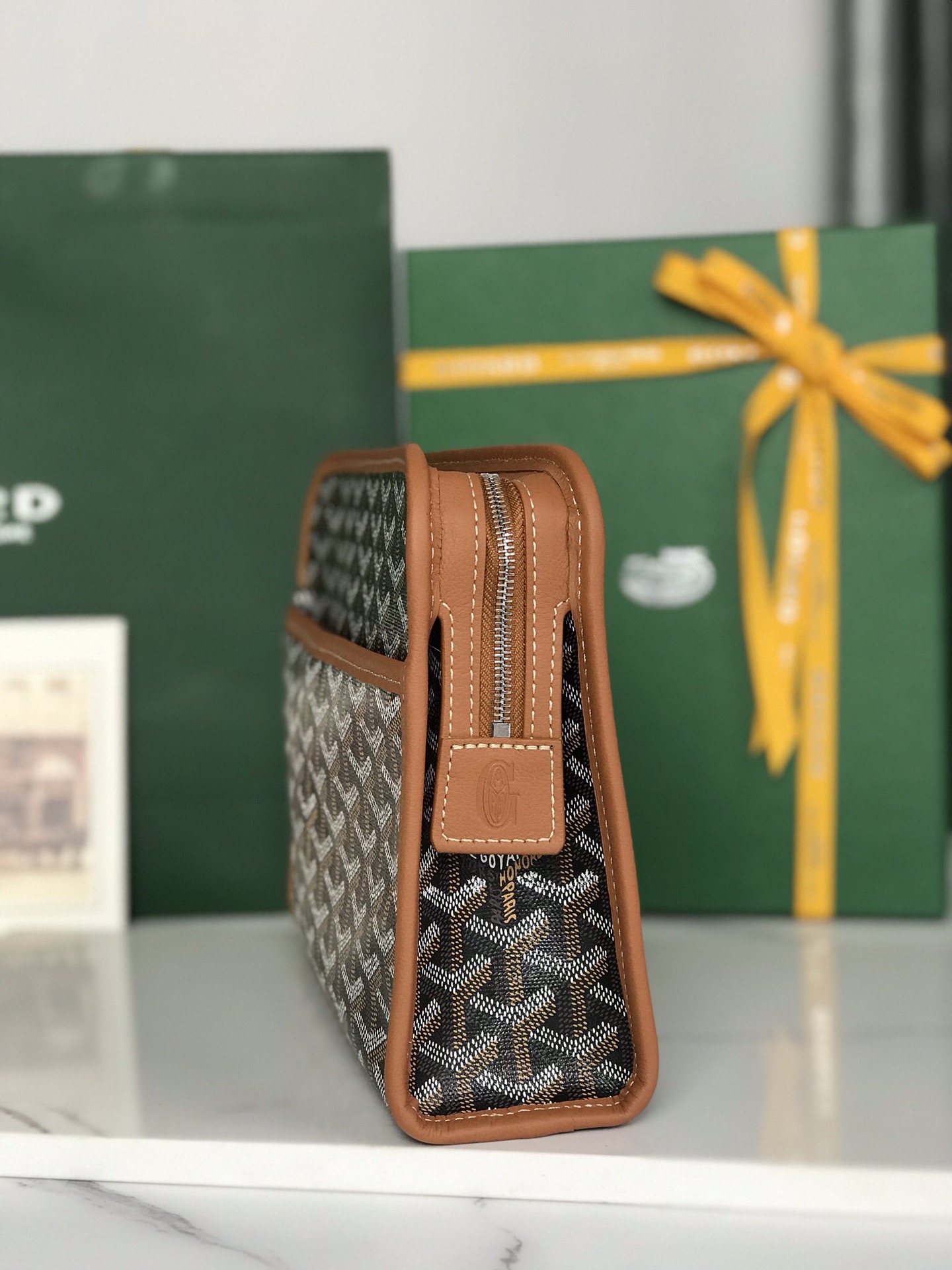 GOYARD Goyardine Jouvence Toiletry Pouch brown 1533489