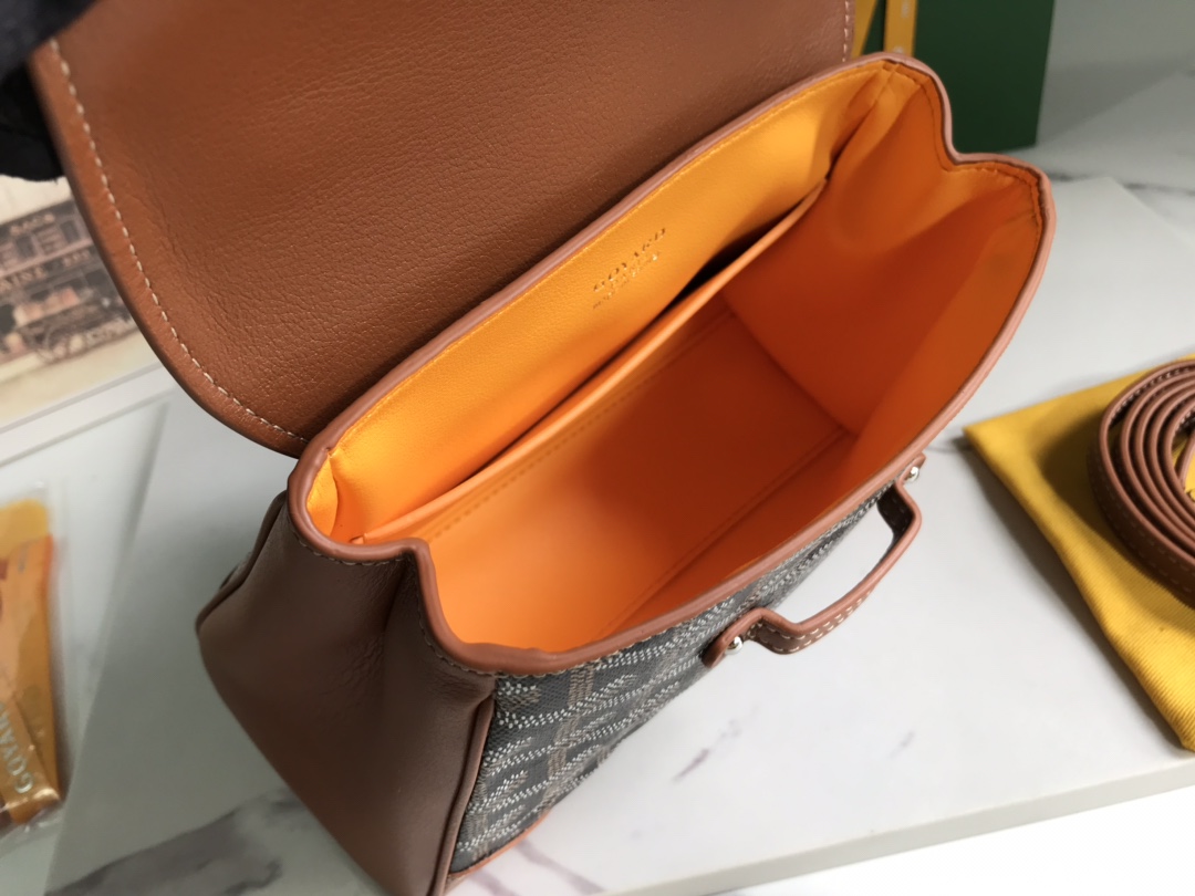Pre-Owned Goyard Mini Saigon Top Handle Bag Coated Canvas with Leather