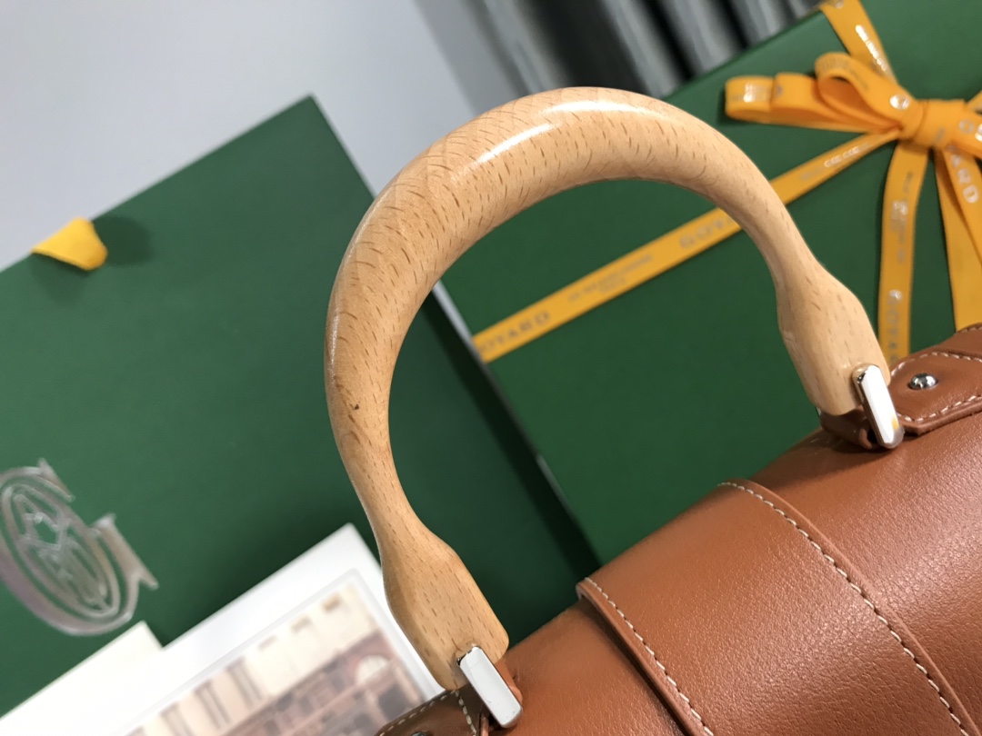Pre-Owned Goyard Mini Saigon Top Handle Bag Coated Canvas with Leather