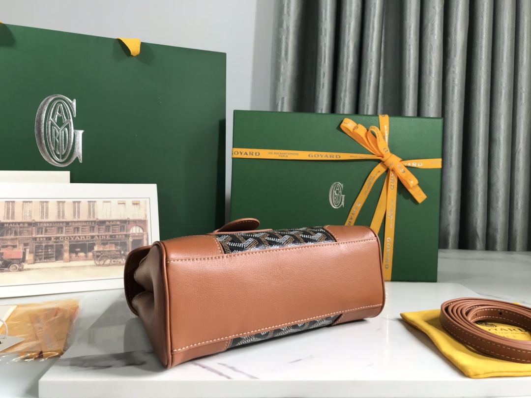 Pre-Owned Goyard Mini Saigon Top Handle Bag Coated Canvas with Leather