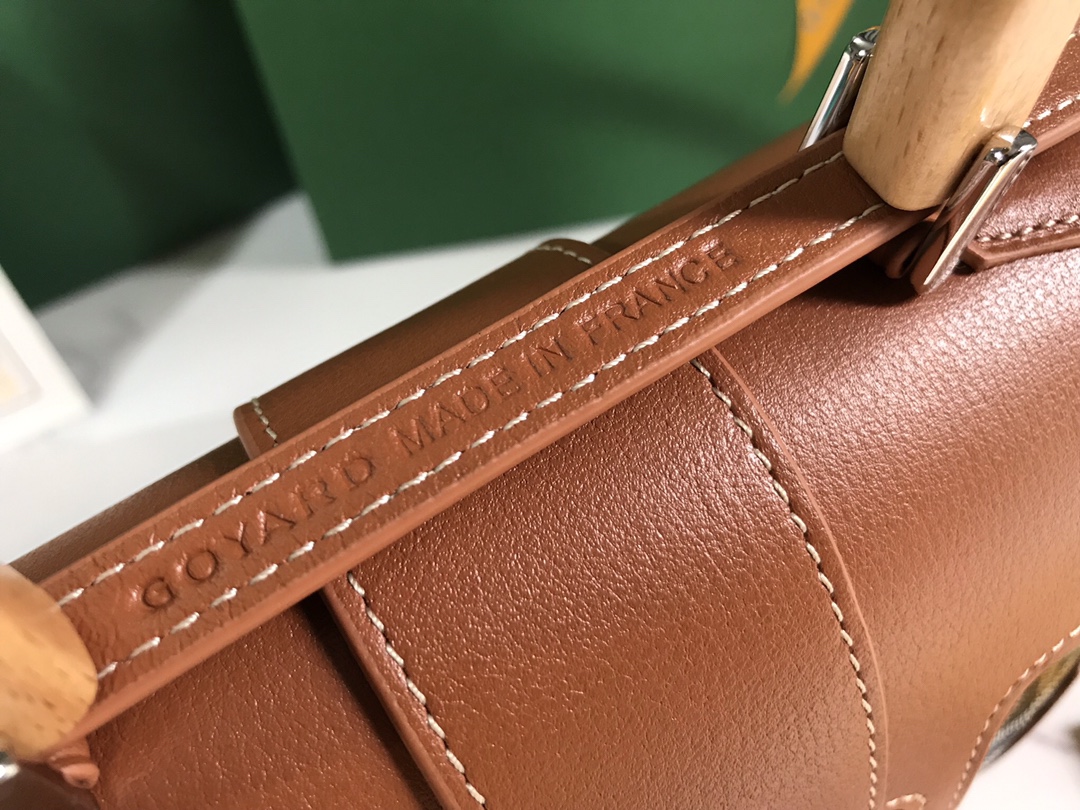 Pre-Owned Goyard Mini Saigon Top Handle Bag Coated Canvas with Leather
