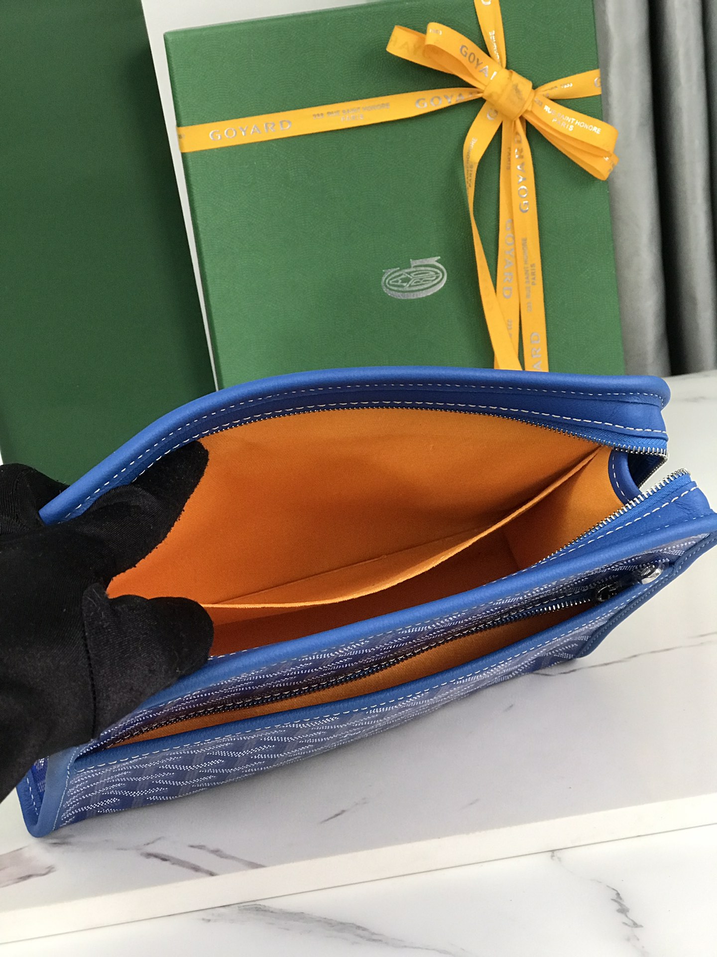 GOYARD Goyardine Jouvence Toiletry Pouch Sky Blue 1533489