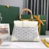 Goyard White Goyardine Coated Canvas and Leather Mini Saigo