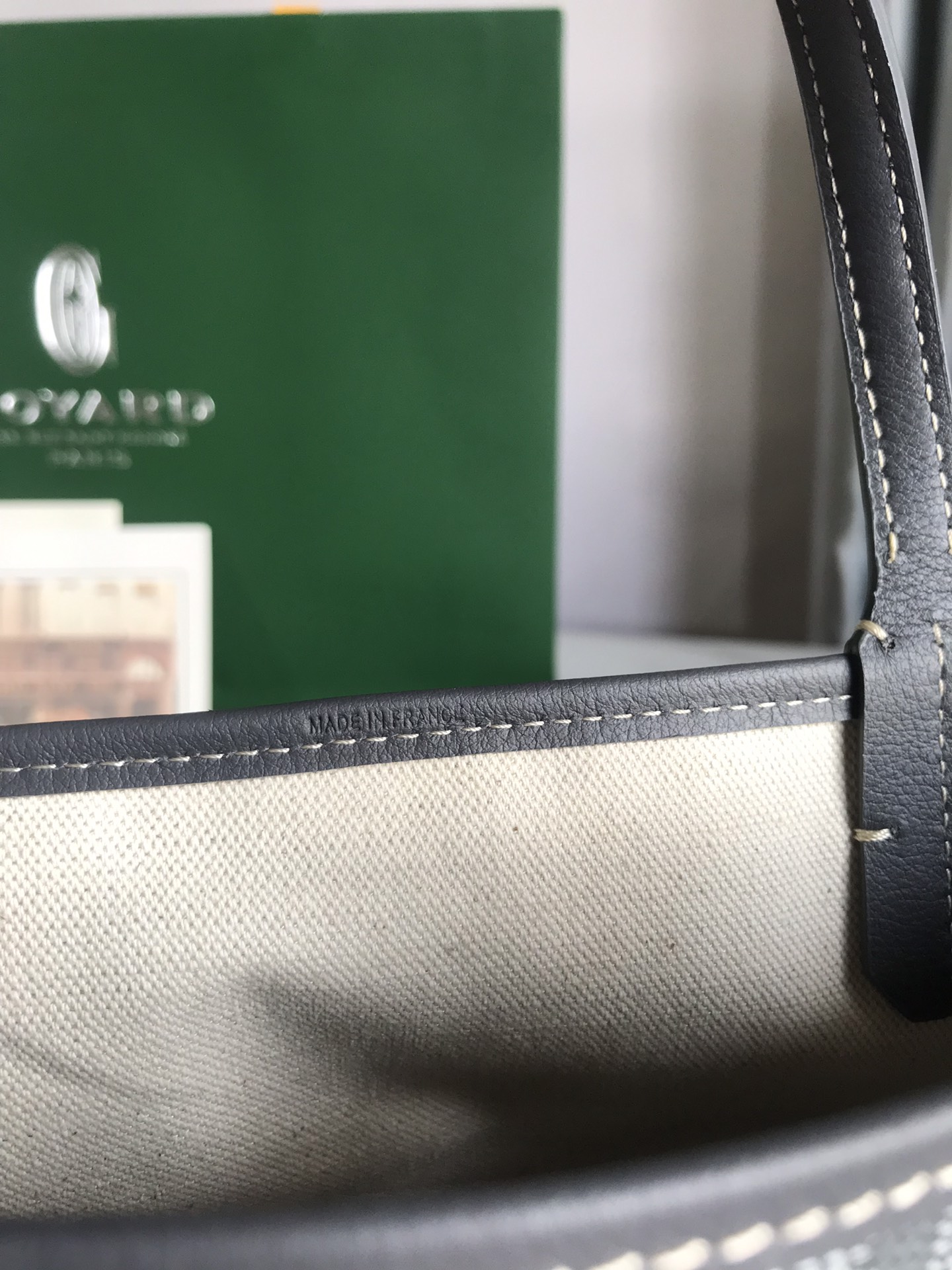 GOYARD Goyardine Reversible Mini Anjou Grey 1378936