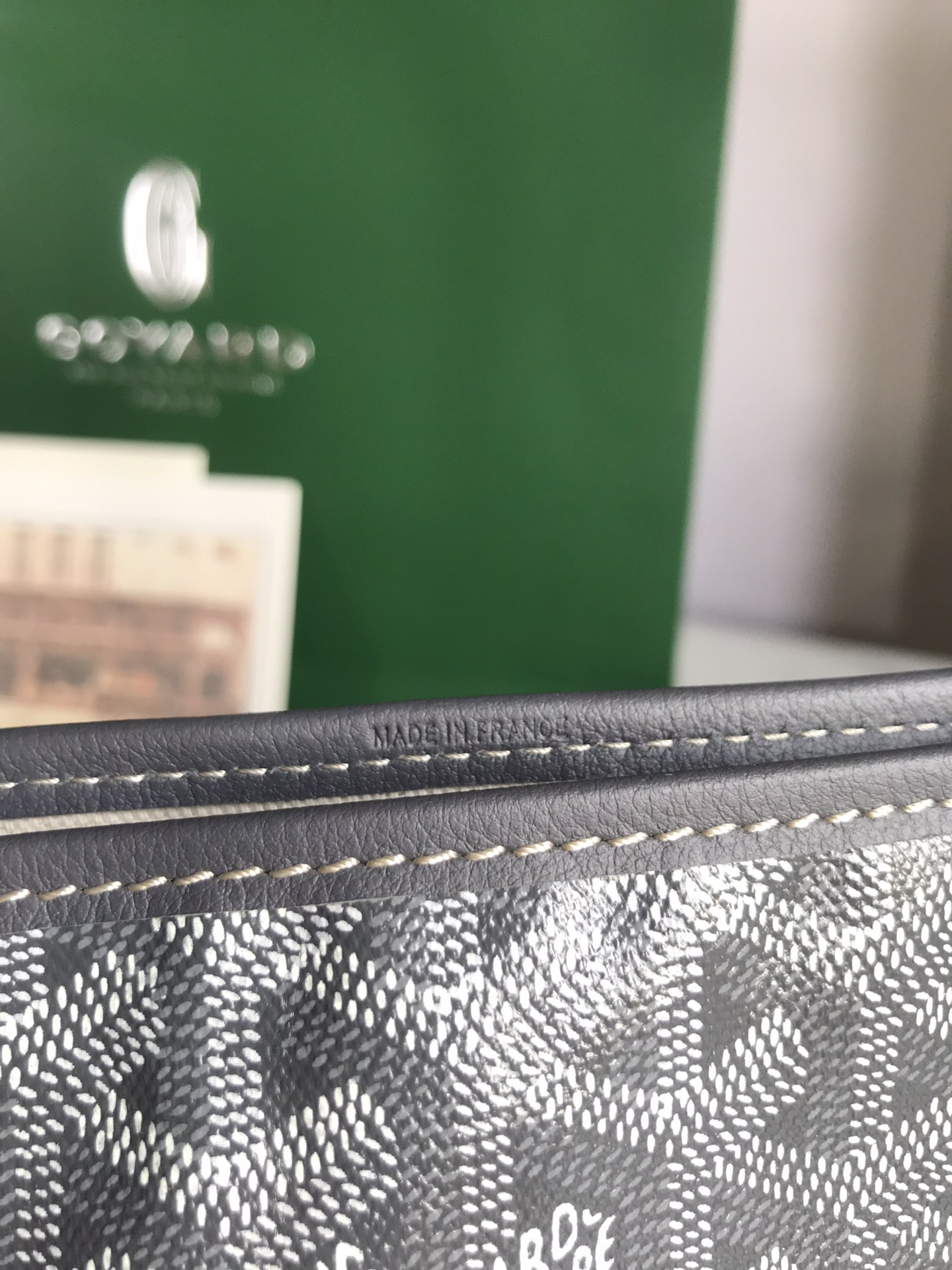 GOYARD Goyardine Reversible Mini Anjou Grey 1378936