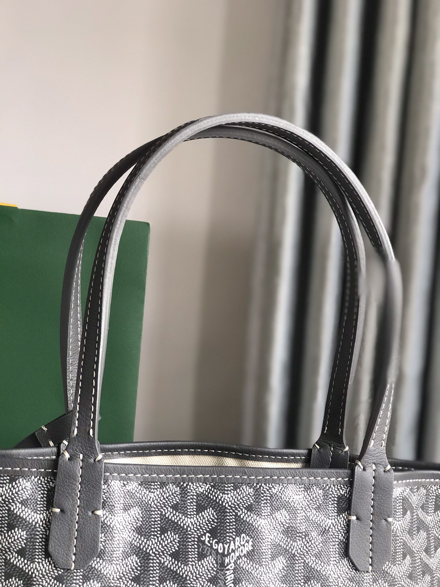 GOYARD Goyardine Reversible Mini Anjou Grey 1378936