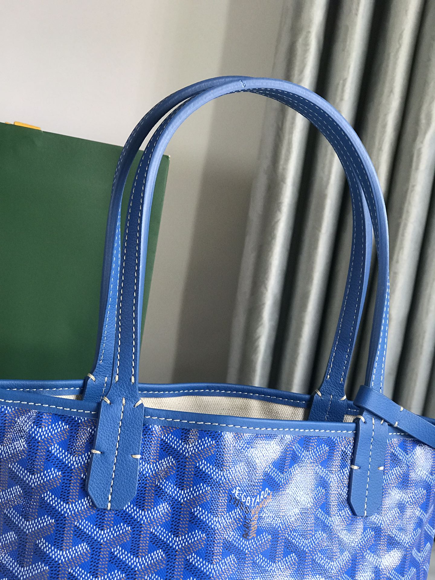 GOYARD Goyardine Reversible Mini Anjou blue1674987