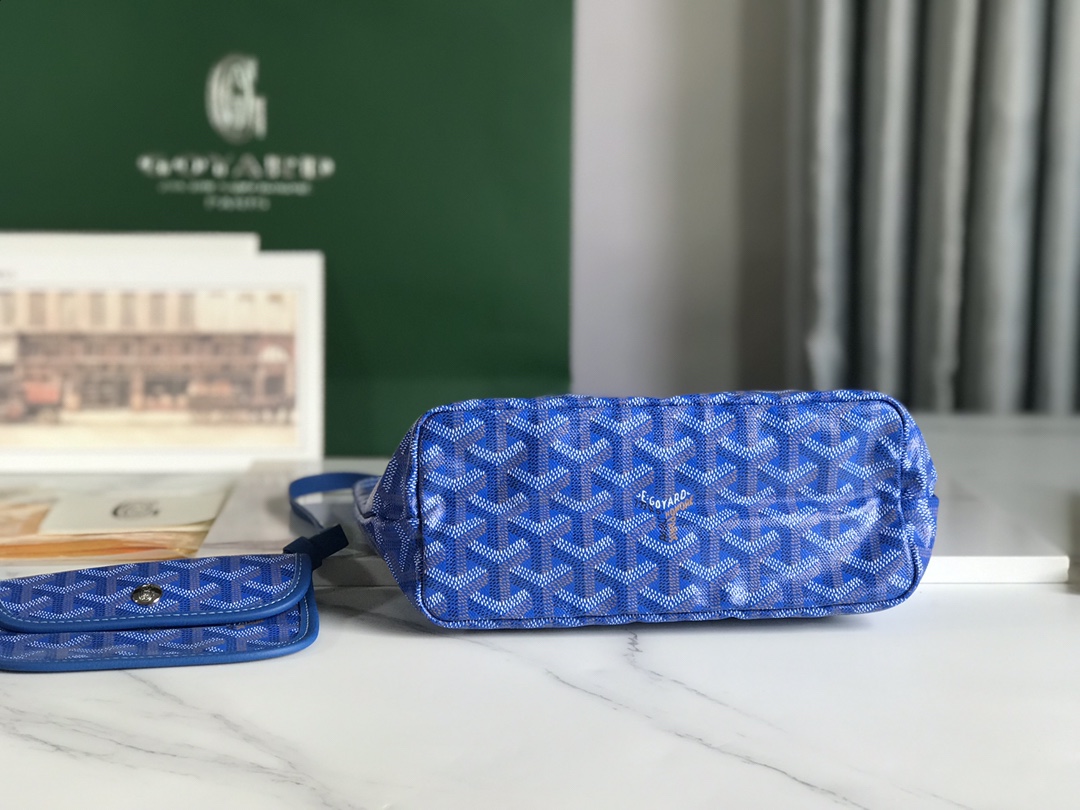 GOYARD Goyardine Reversible Mini Anjou blue1674987