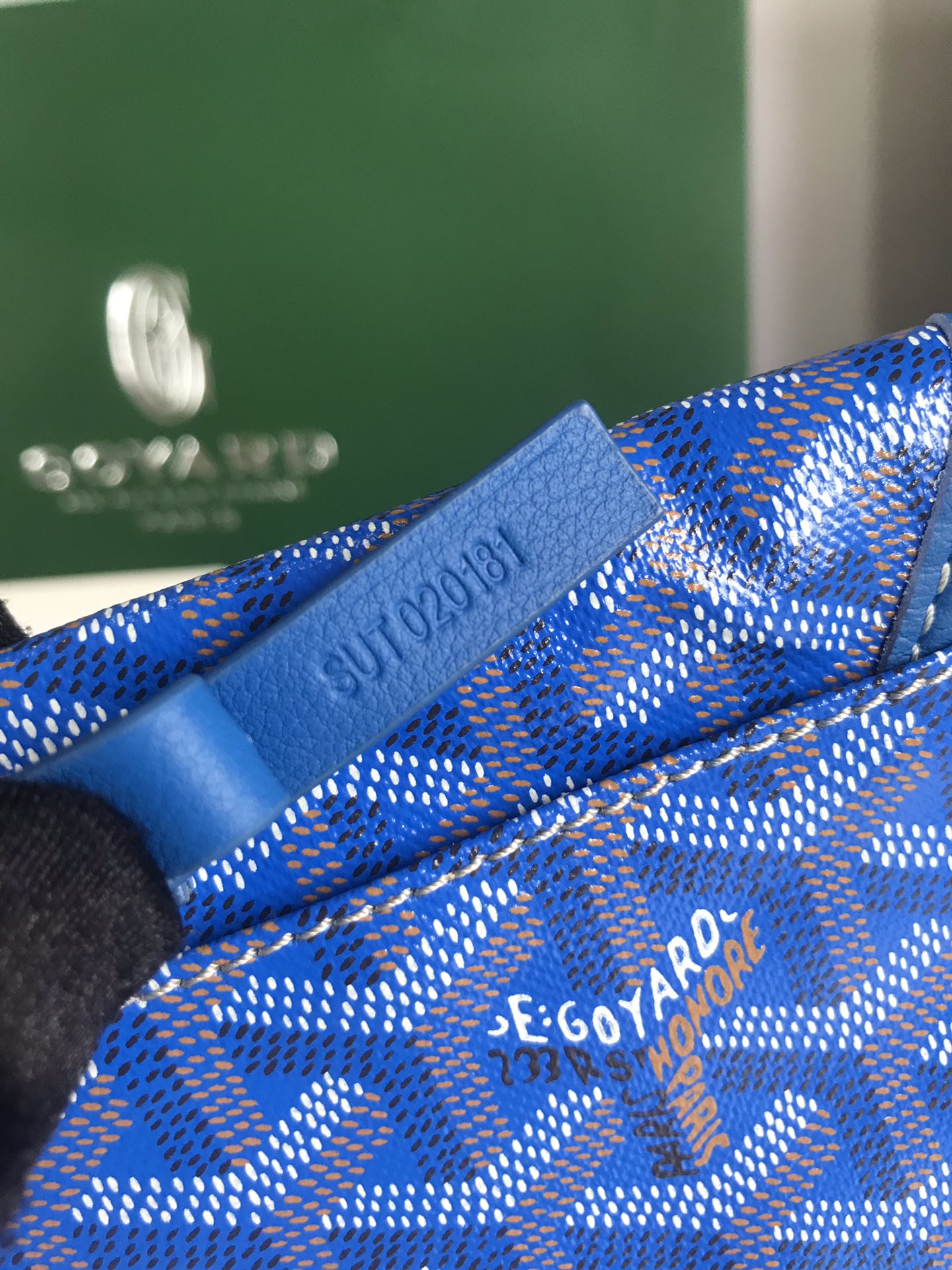 GOYARD Goyardine Reversible Mini Anjou blue1674987