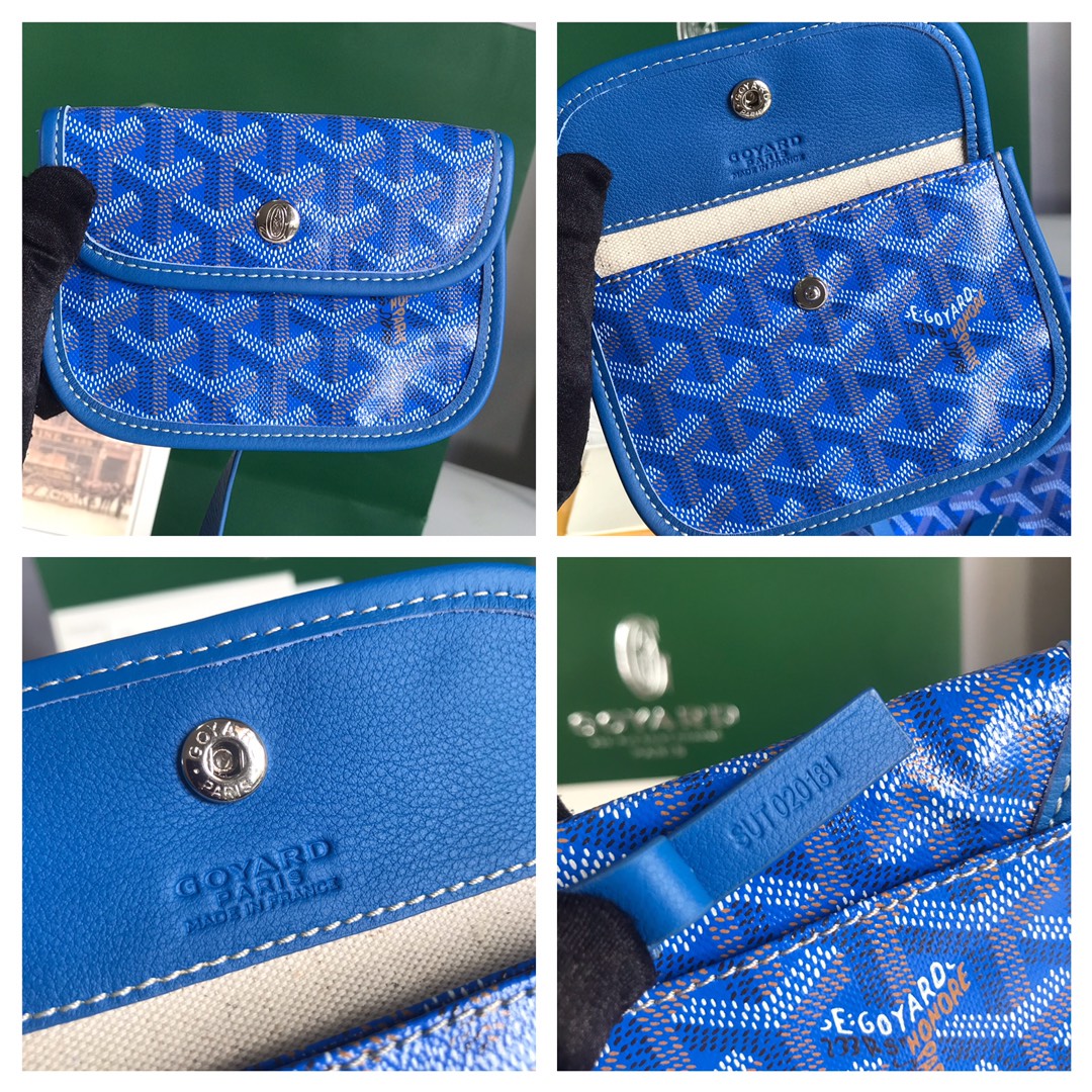 GOYARD Goyardine Reversible Mini Anjou blue1674987