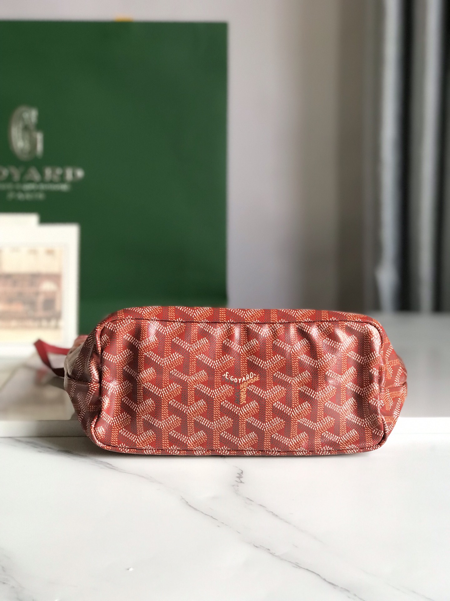 GOYARD Goyardine Reversible Mini Anjou Red 1674987