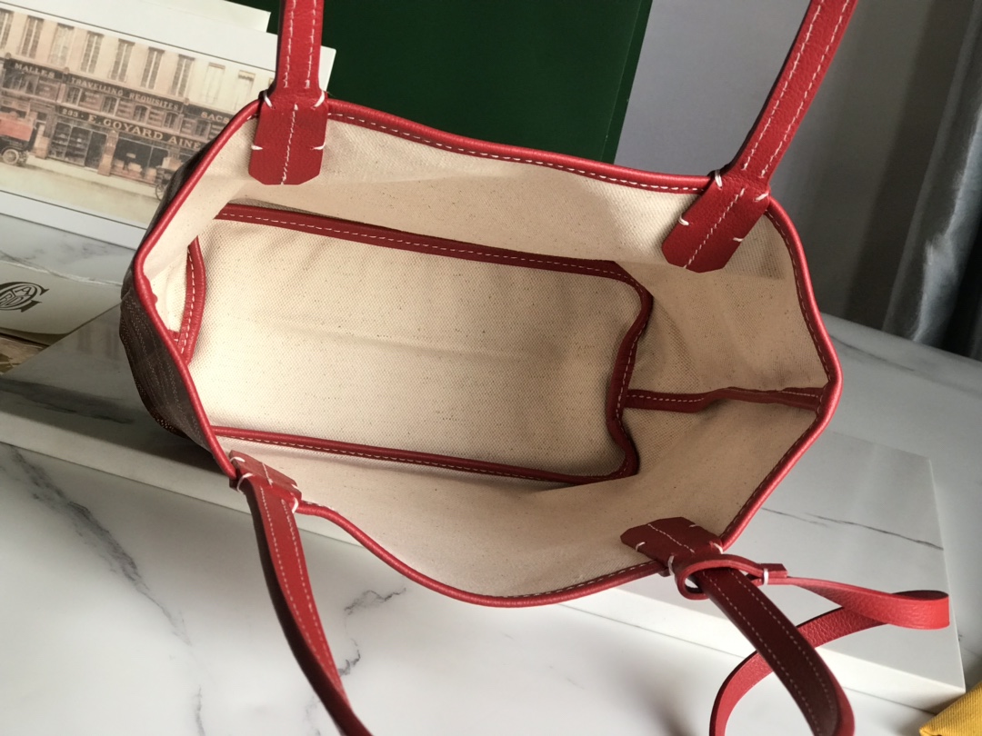 GOYARD Goyardine Reversible Mini Anjou Red 1674987