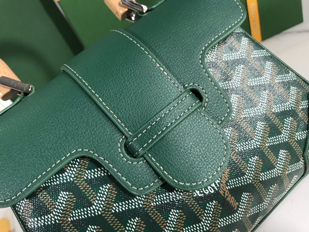 Goyard Goyardine Saigon Mini w/ Tags - Green Handle Bags