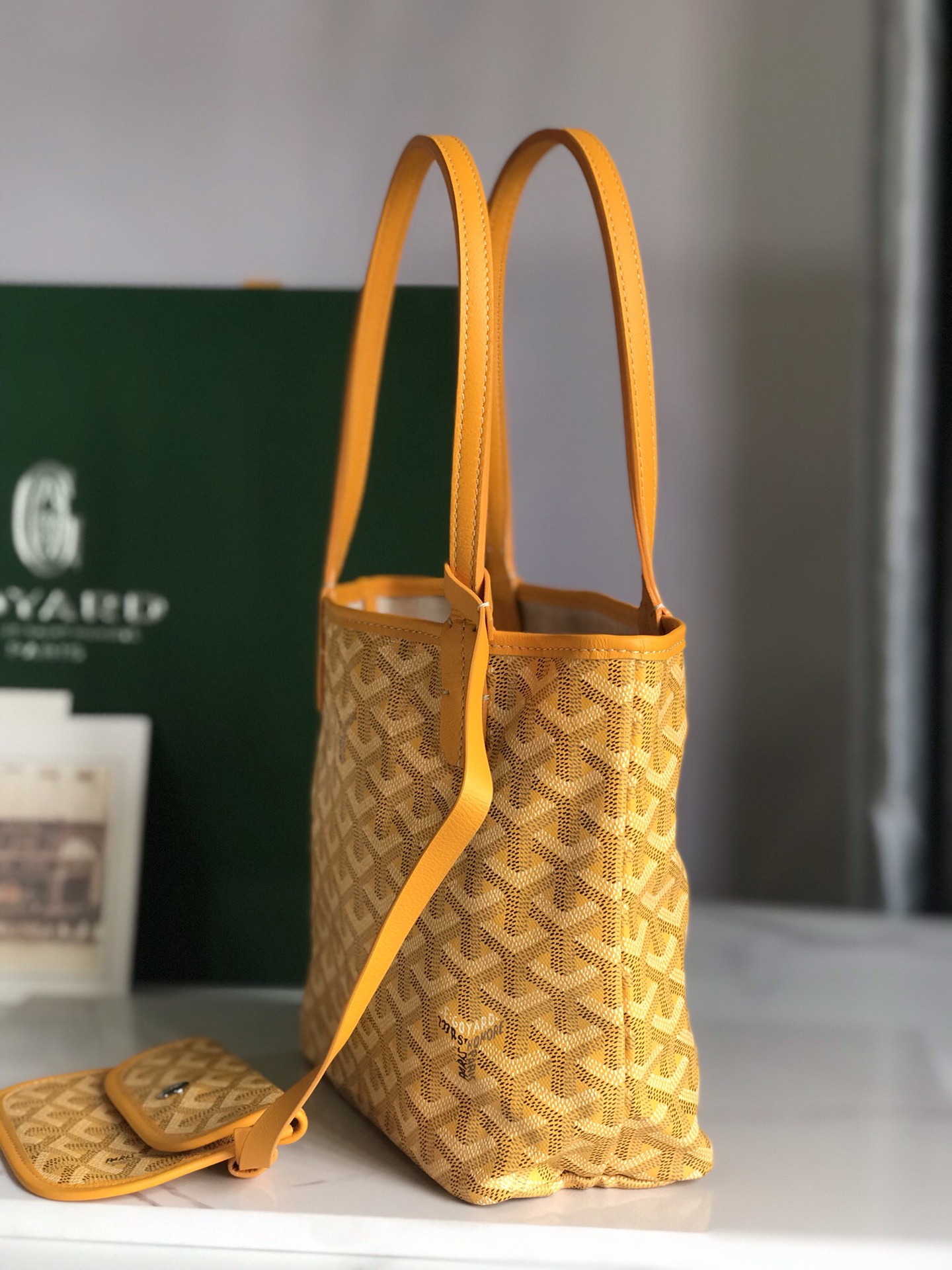 Goyard Yellow Mini Reversible Anjou Tote Bag Cloth Cloth