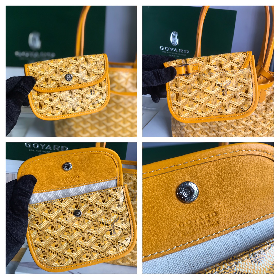 Goyard Yellow Mini Reversible Anjou Tote Bag Cloth Cloth