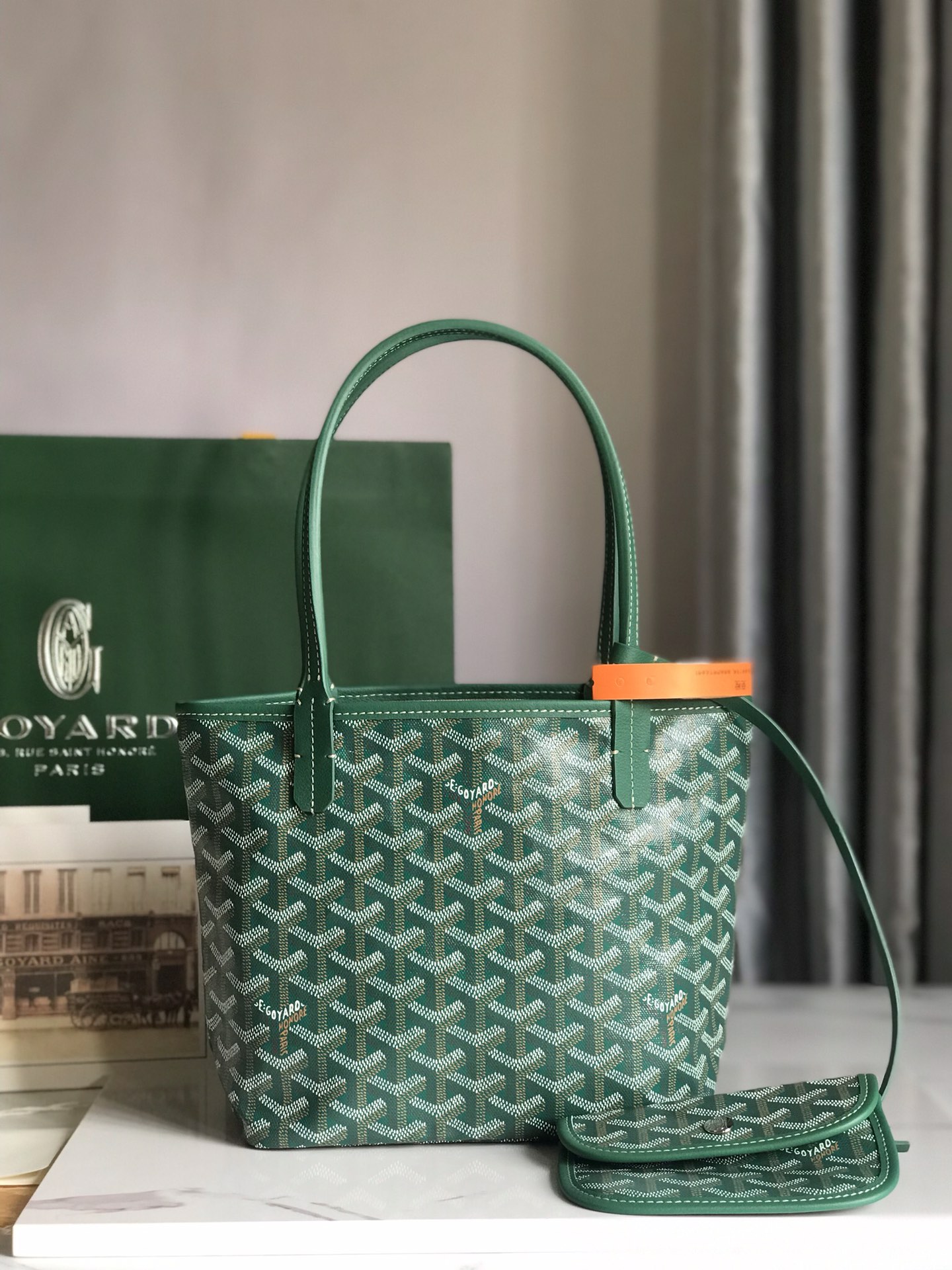 Goyard Anjou Mini Tote Bag Pouch Green Hand Purse …