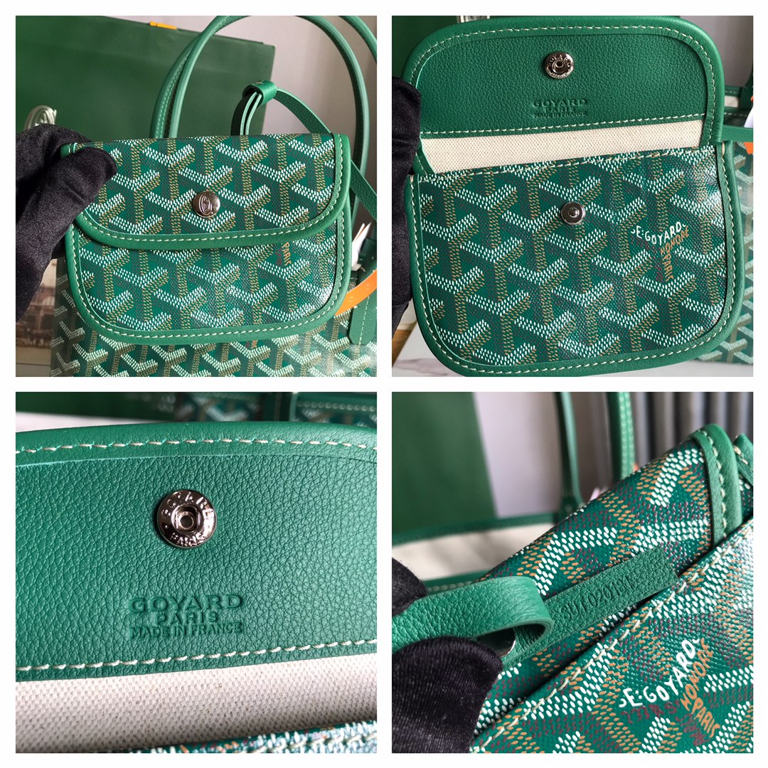 Goyard Anjou Mini Tote Bag Pouch Green Hand Purse ...