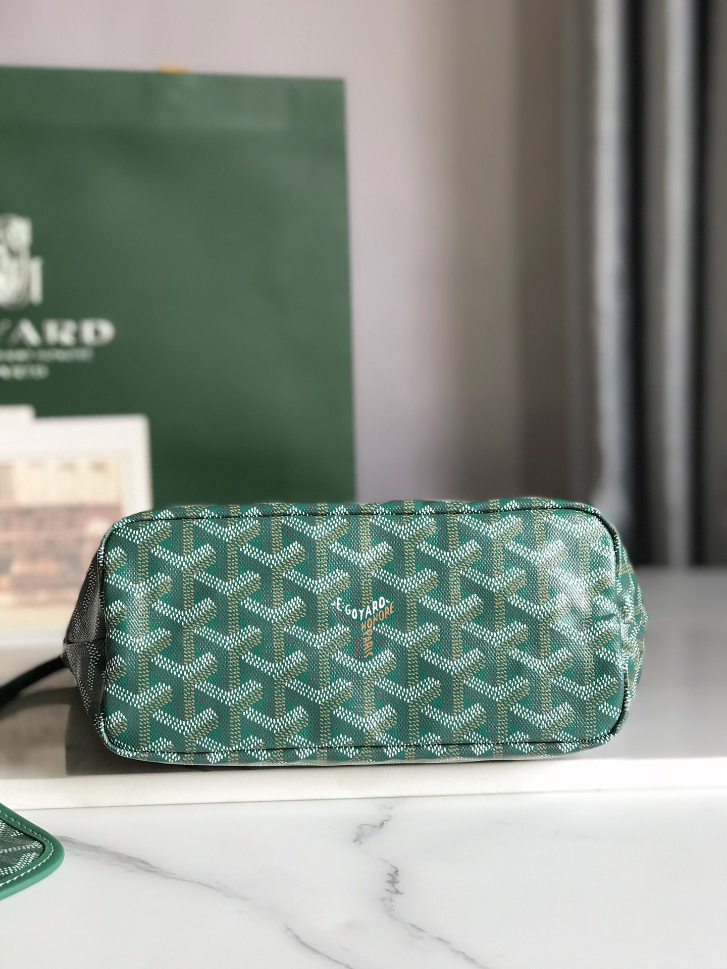 Goyard Anjou Mini Tote Bag Pouch Green Hand Purse ...