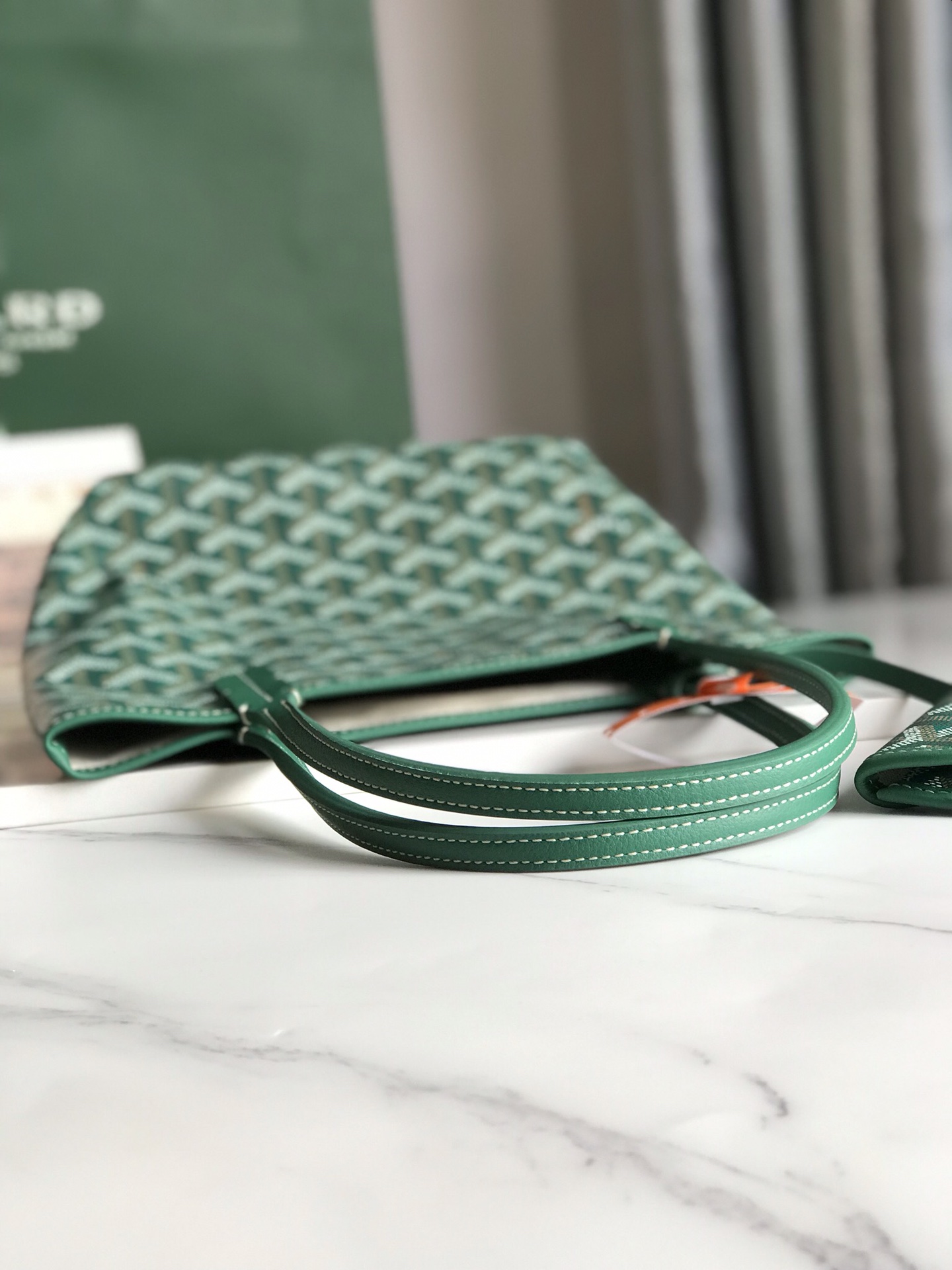 Goyard Anjou Mini Tote Bag Pouch Green Hand Purse ...