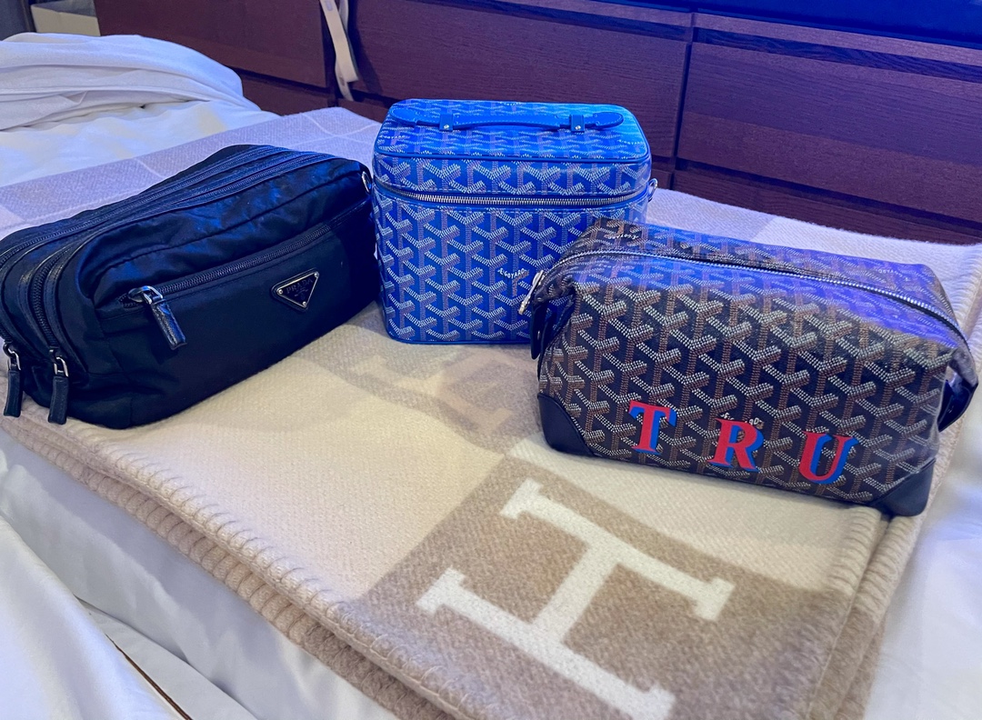 GOYARD Goyardine Muse Vanity Case blue