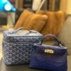 GOYARD Goyardine Muse Vanity Case blue
